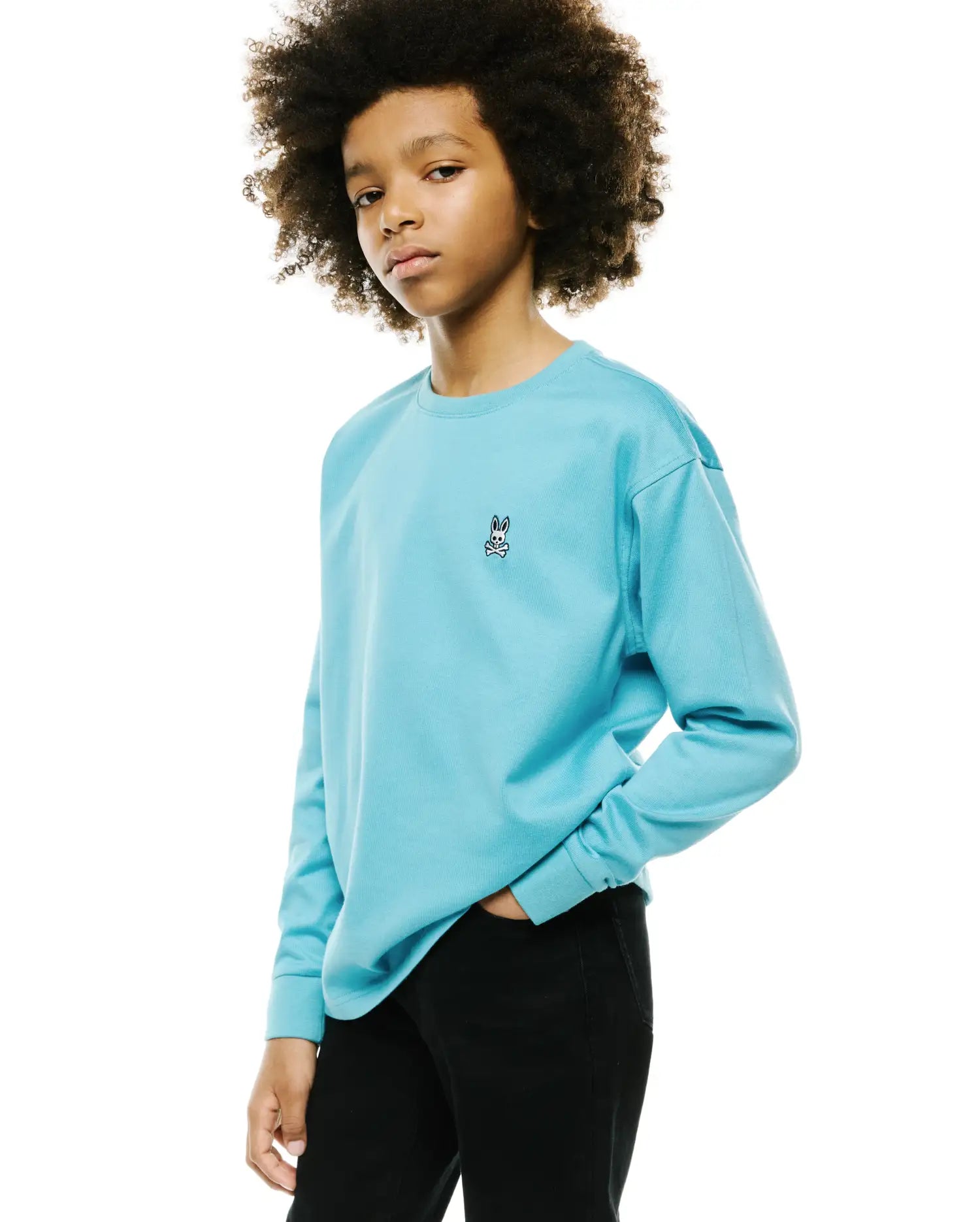 Psycho Bunny Norman Longsleeve Oversized Tee T-shirt blu 2T