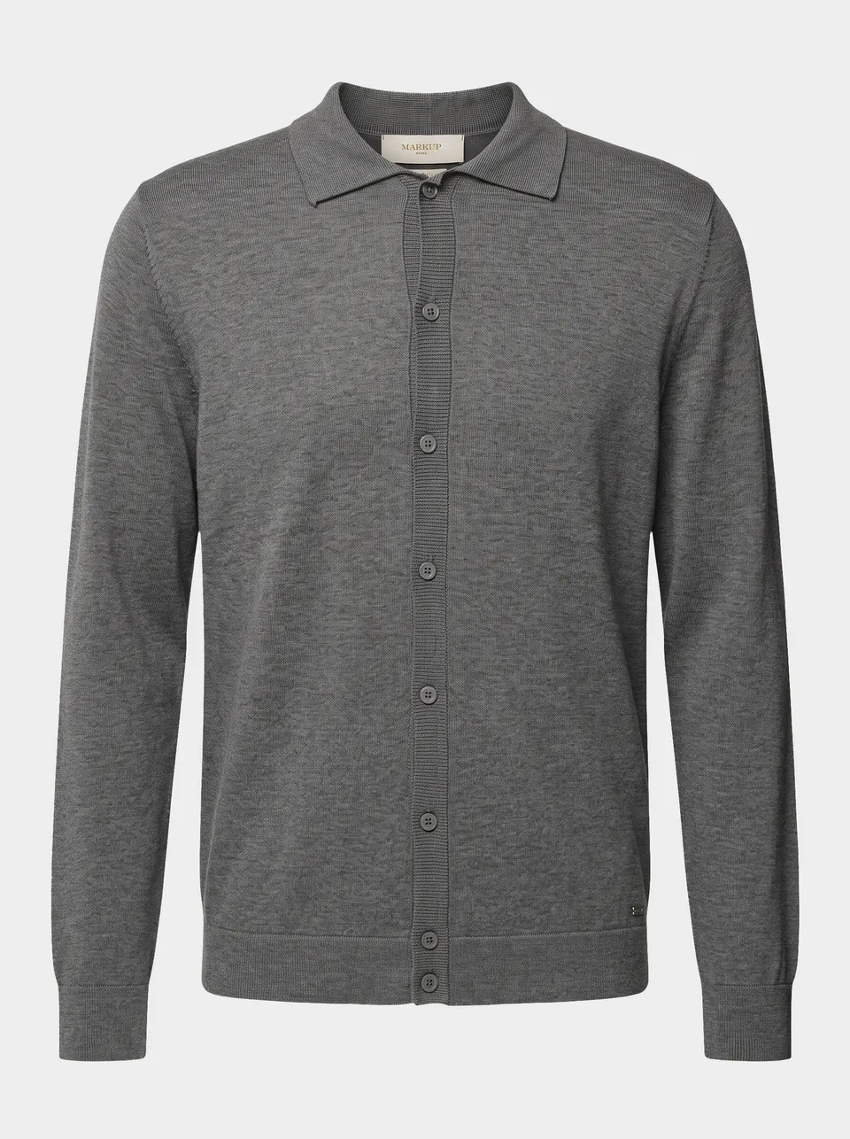 Markup Uomo Maglieria Camicia a Maglia Manica Lunga