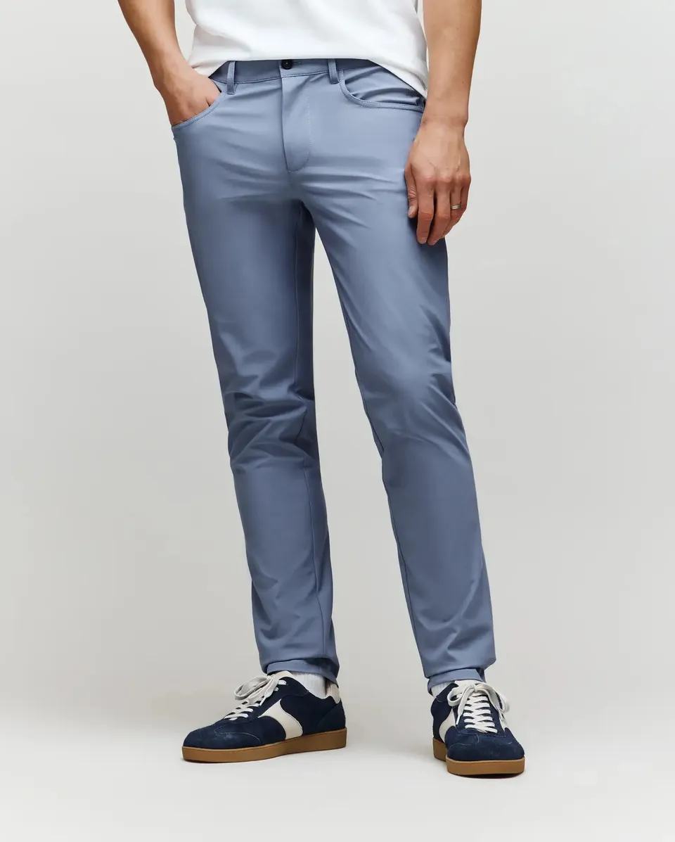 Psycho Bunny Men's Pants Maverick 10K Step Pant pantaloni blu 29–40 con portachiavi