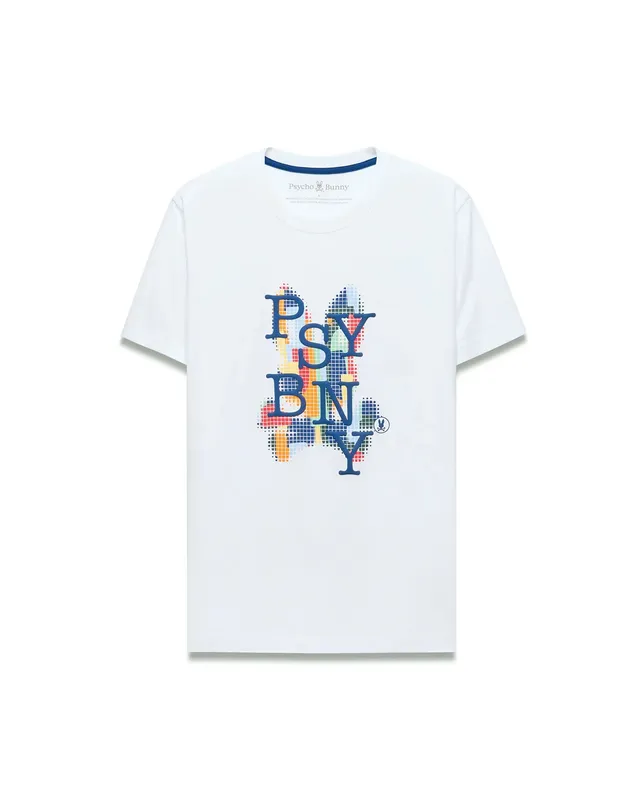Psycho Bunny Men's Tees Wes Pima Cotton Graphic Tee MT0200397 maglietta bianca Pima