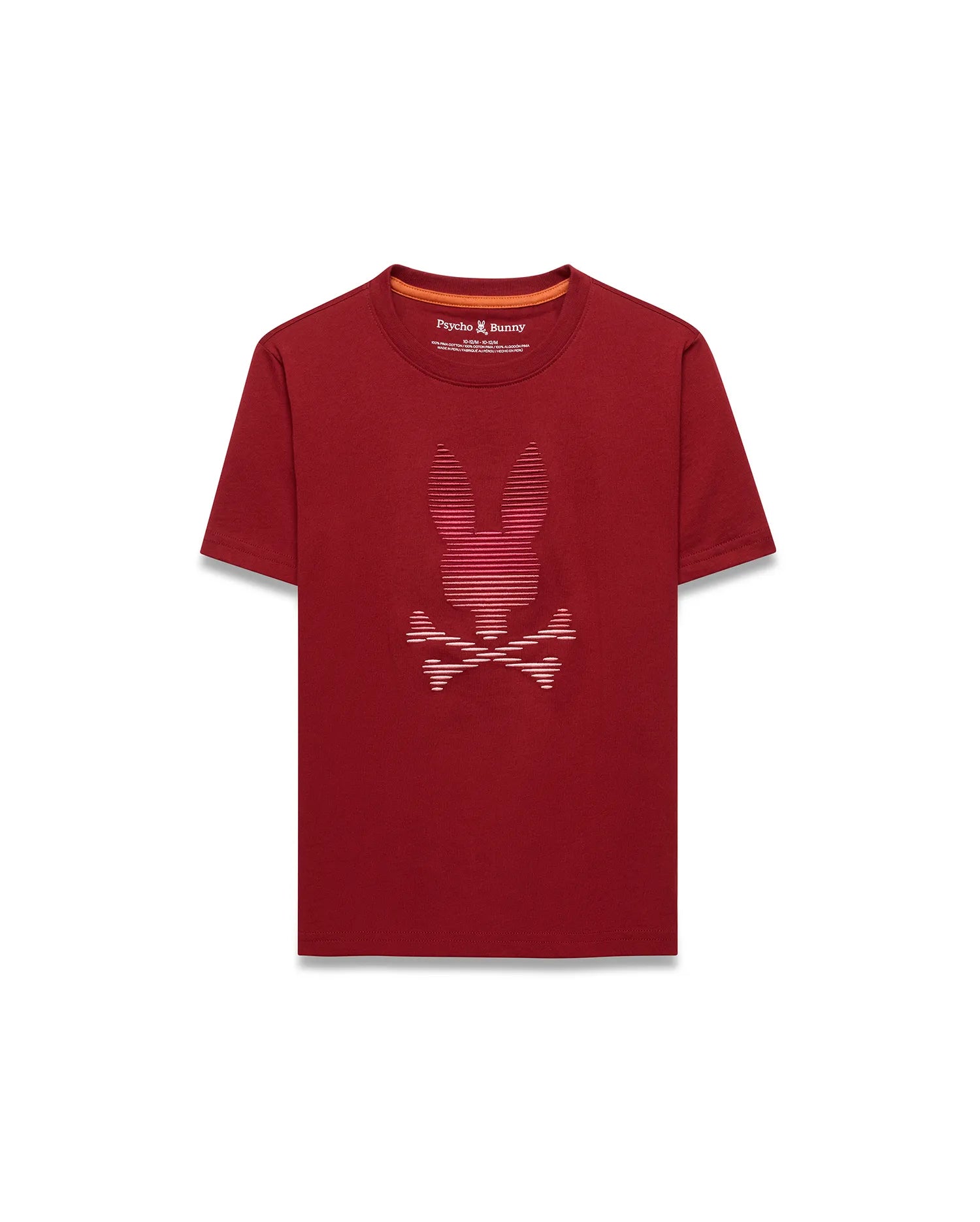 Psycho Bunny Kids Tees Kids' Slade Pima Graphic Tee t-shirt rossa 2T cotone Pima