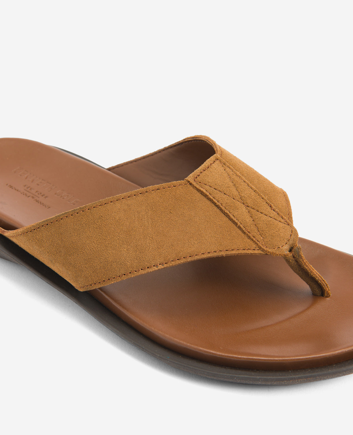 Kenneth Cole Reaction Shoes Sand Leather Sandalo infradito Tobacco 1 paio in pelle
