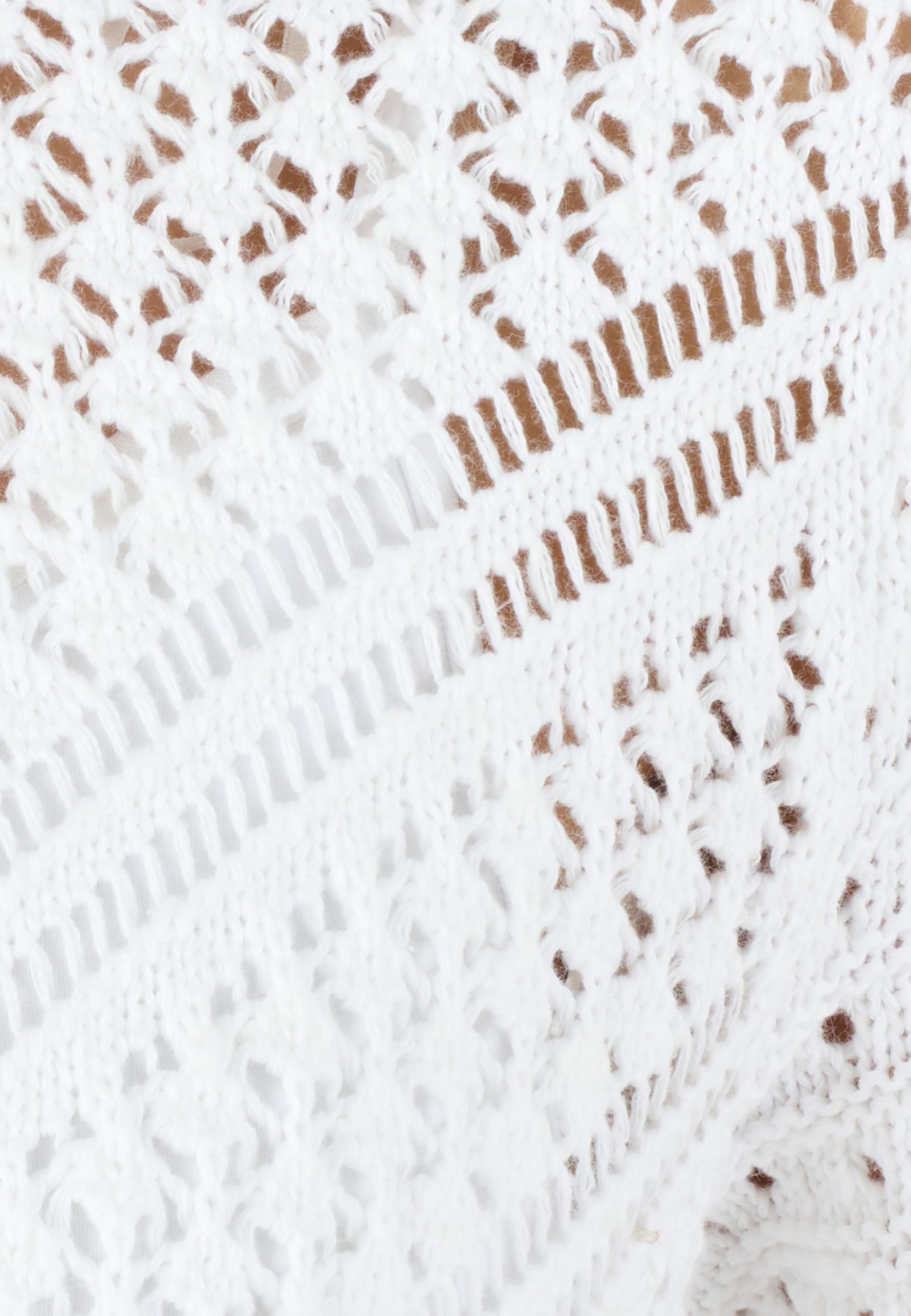 Damart Prêt-à-porter Giubbotto bolero Maglia Donna XS bianco cotone traforato