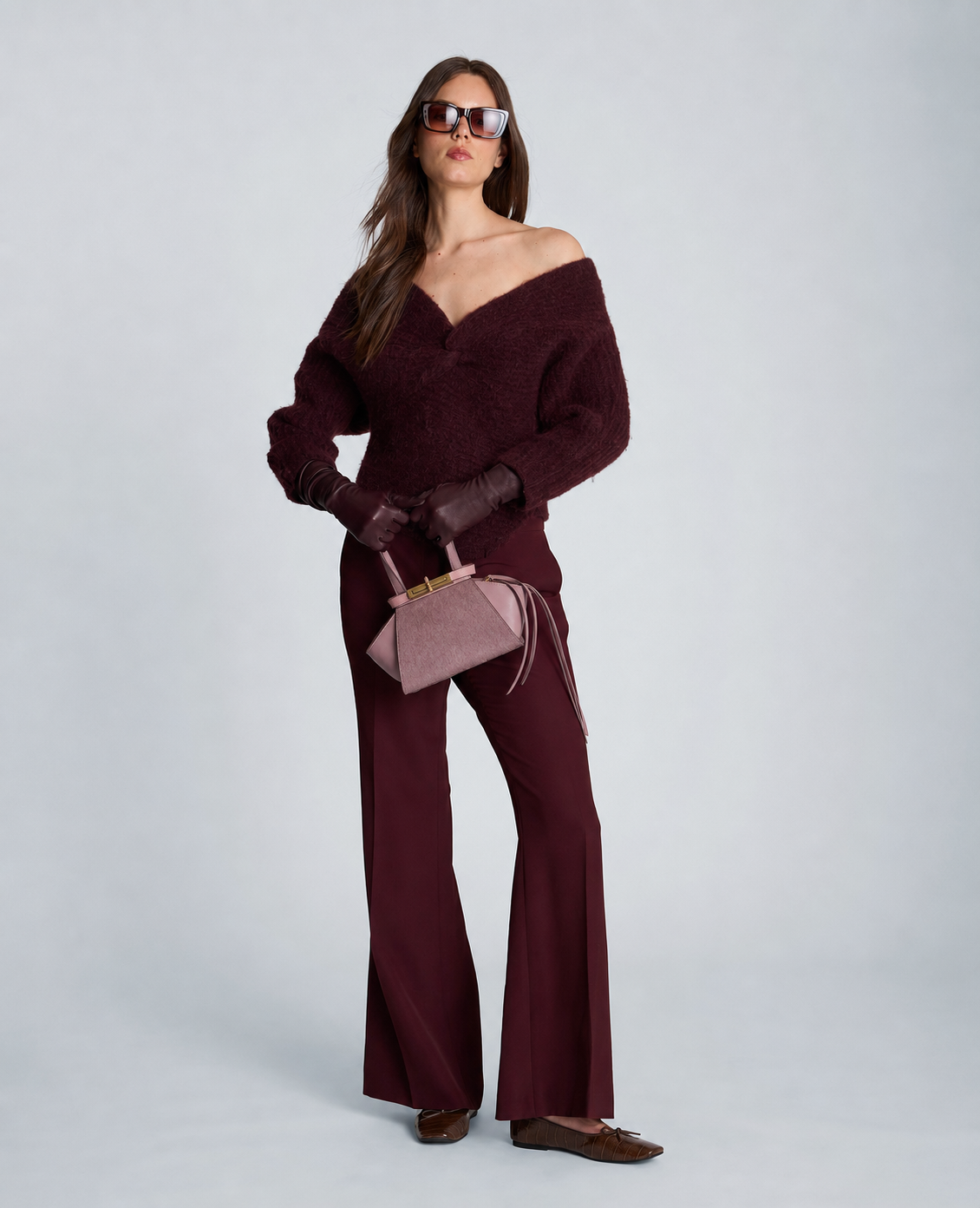 Kenneth Cole Reaction Bags Crosby Small Satchel borsa lilla in pelle