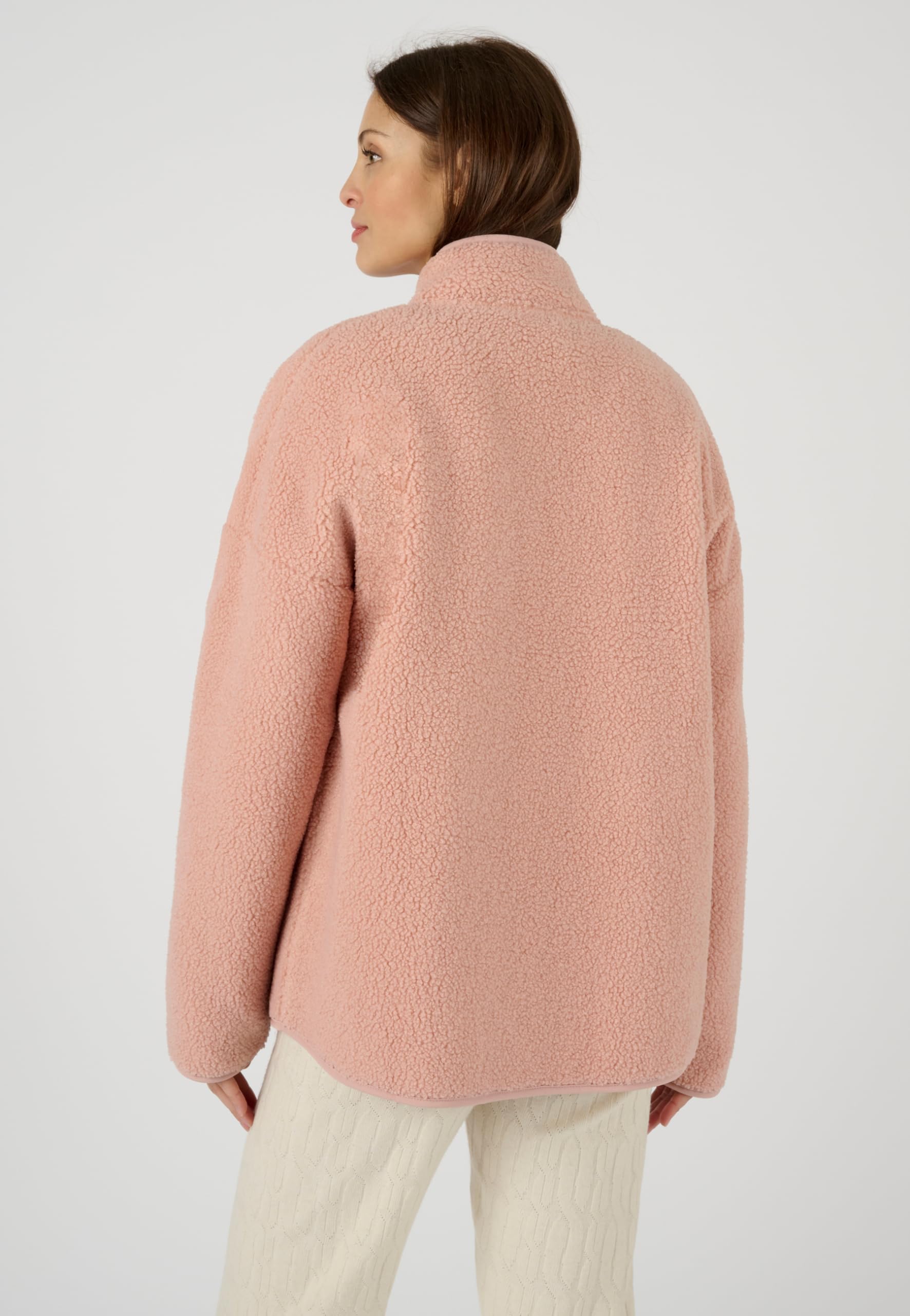 Damart Thermolactyl Giacca in pile donna rosa antico effetto shearling