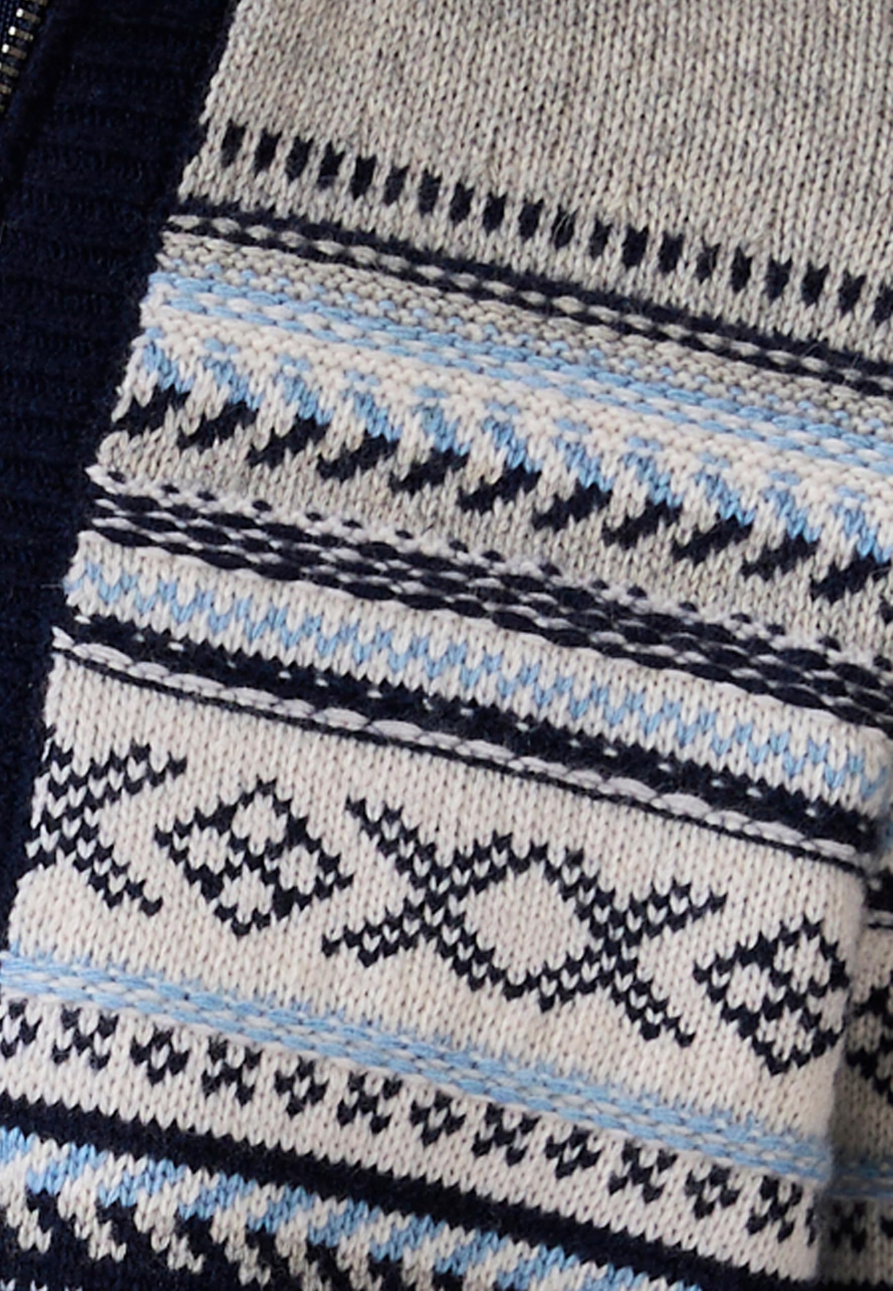 Damart Prêt-à-porter Uomo Gilet S con zip in lana jacquard