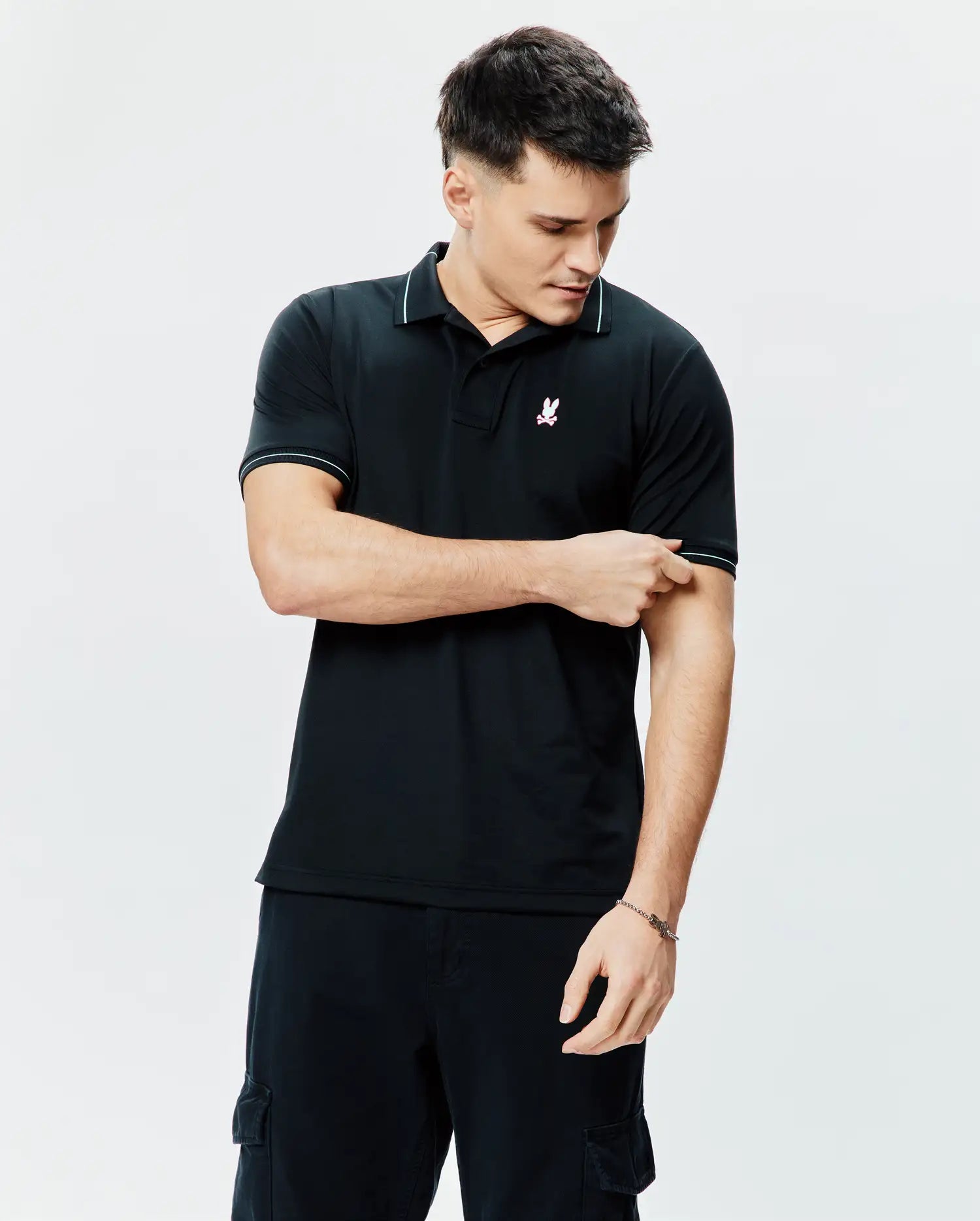 Psycho Bunny Men's Polos Edwin Sport polo nera slim