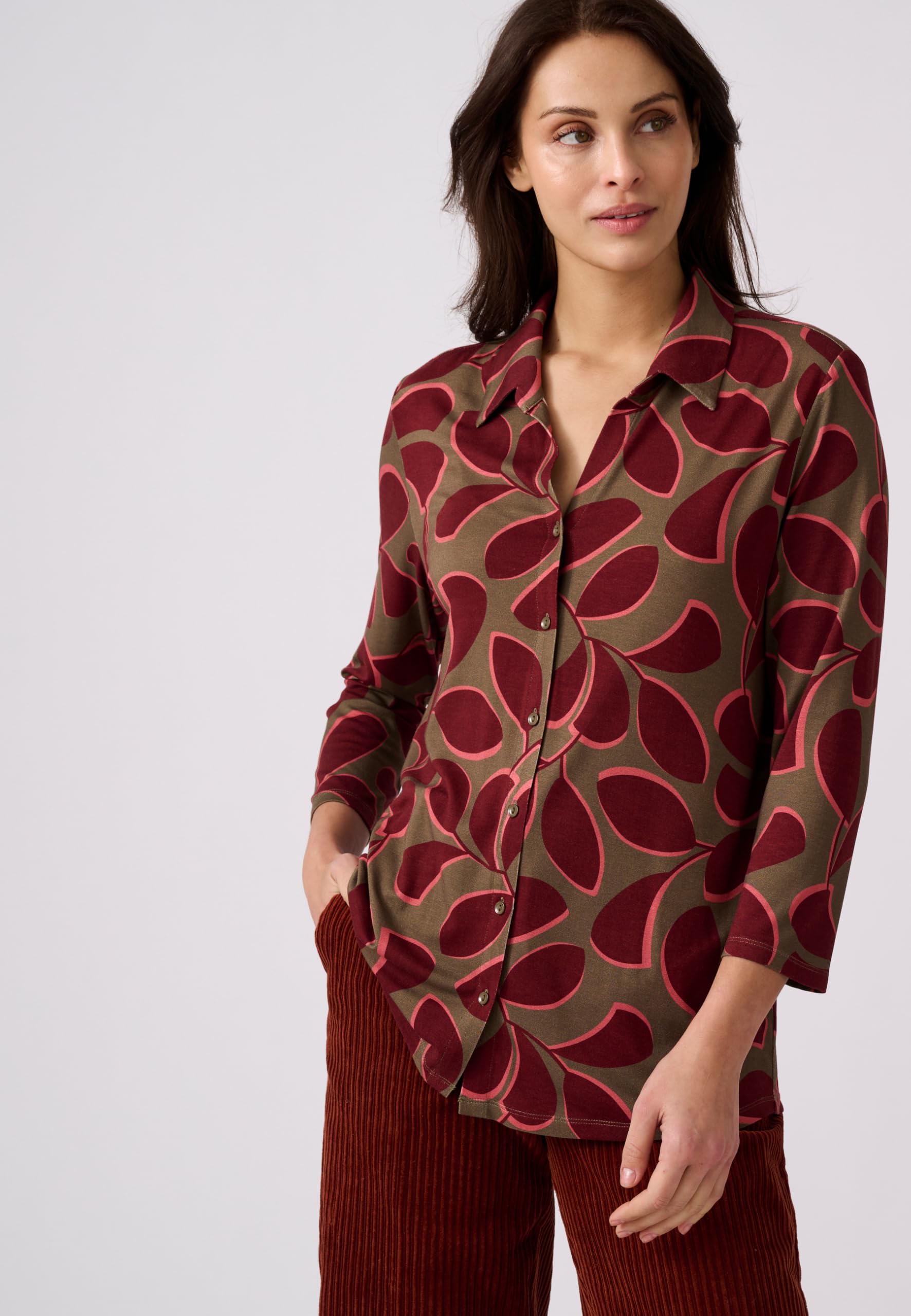 Damart Prêt-à-porter Camicetta Maglia Stretch verde donna