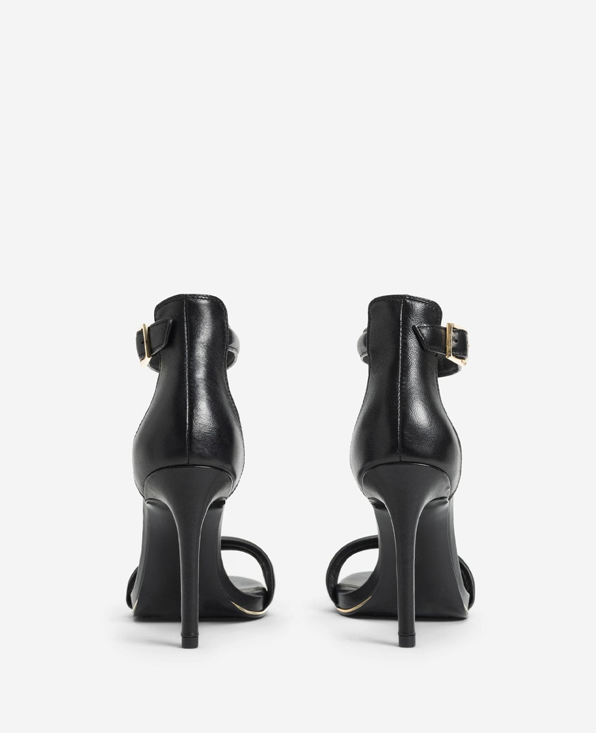 Kenneth Cole Reaction Shoes Brooke Ankle Strap Heeled Sandal sandalo nero in pelle con tacco stiletto