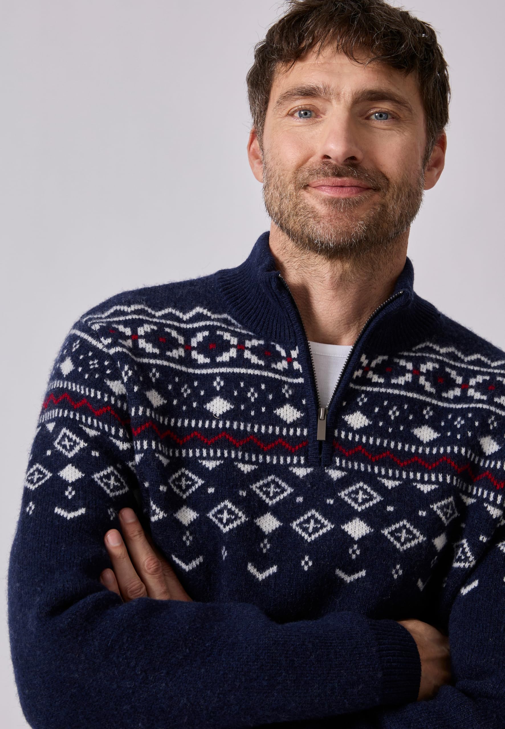 Damart Prêt-à-porter Maglione uomo jacquard in lana
