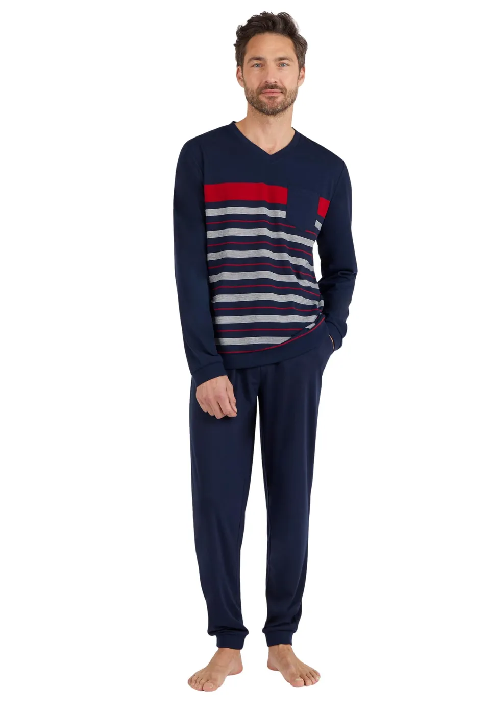 Damart Homewear pigiama Thermolactyl in maglia jersey uomo blu S