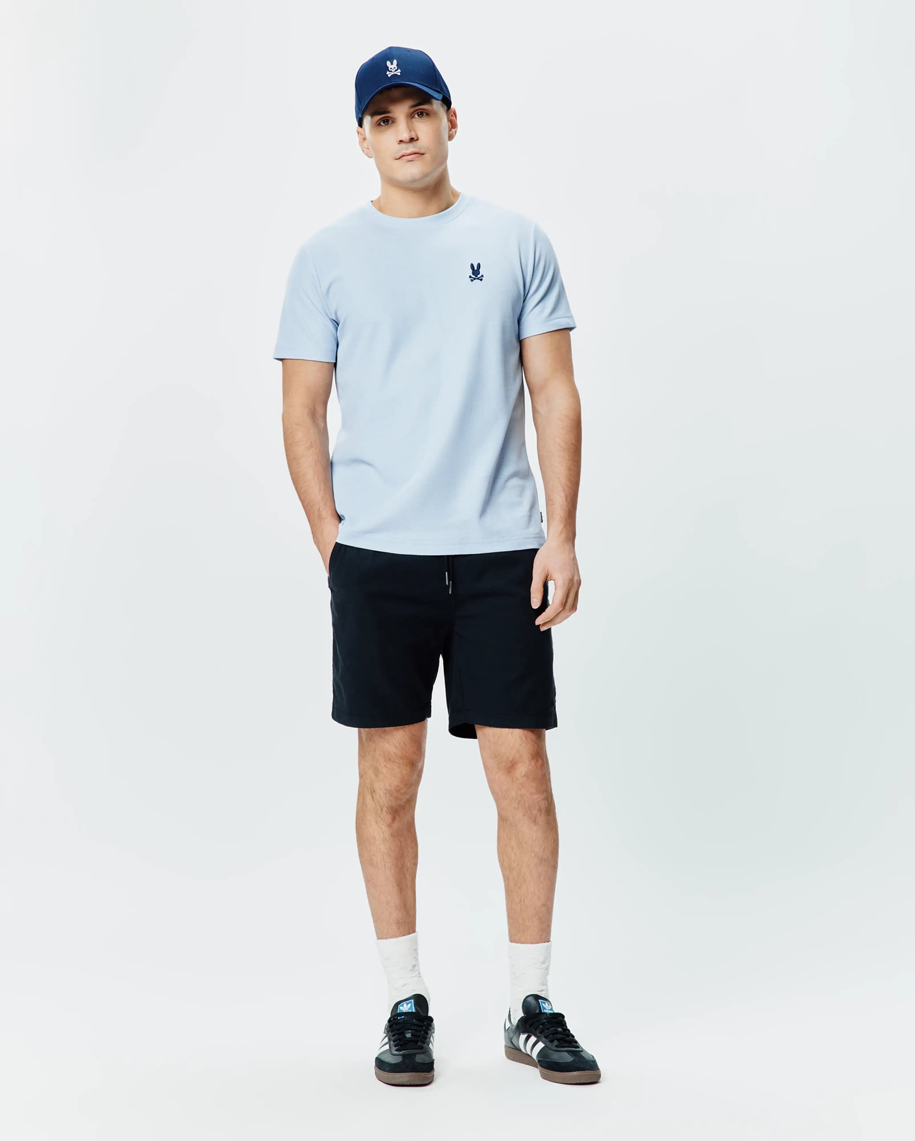 Psycho Bunny Men's Tees Taylor Pique Tee MT0200436 maglietta blu regular
