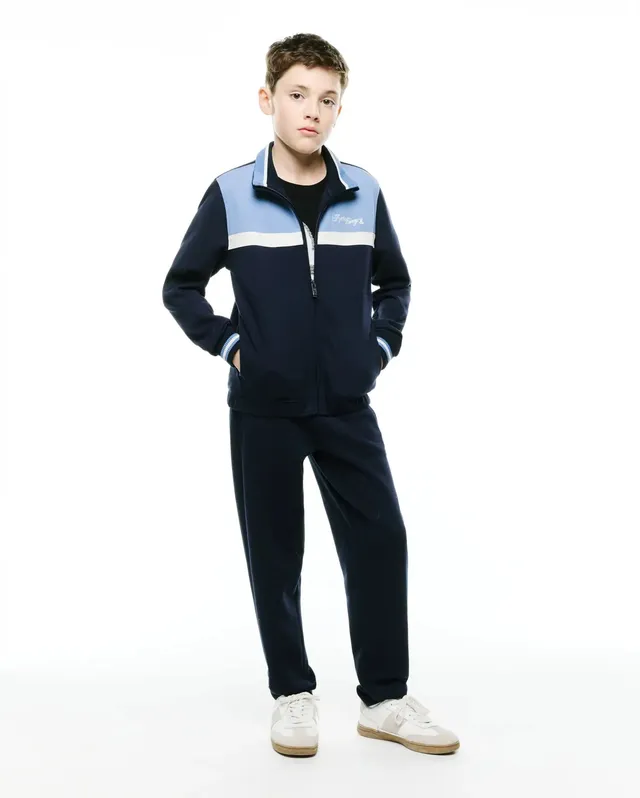 Psycho Bunny Kids Outerwear KIDS' JACQUES PIQUE TRACK JACKET KT0500118 giacca blu