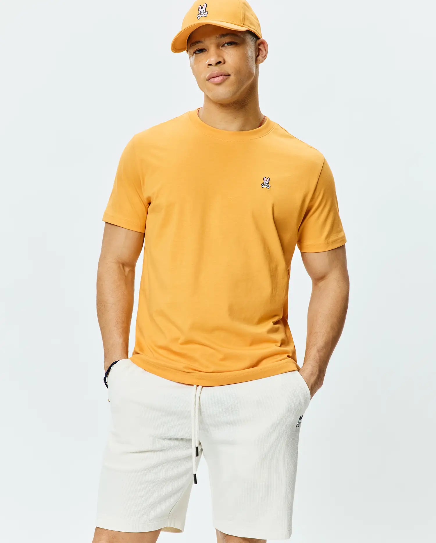 Psycho Bunny Men's Tees Classic Crew Neck Tee B6U014F200 maglietta gialla XXS