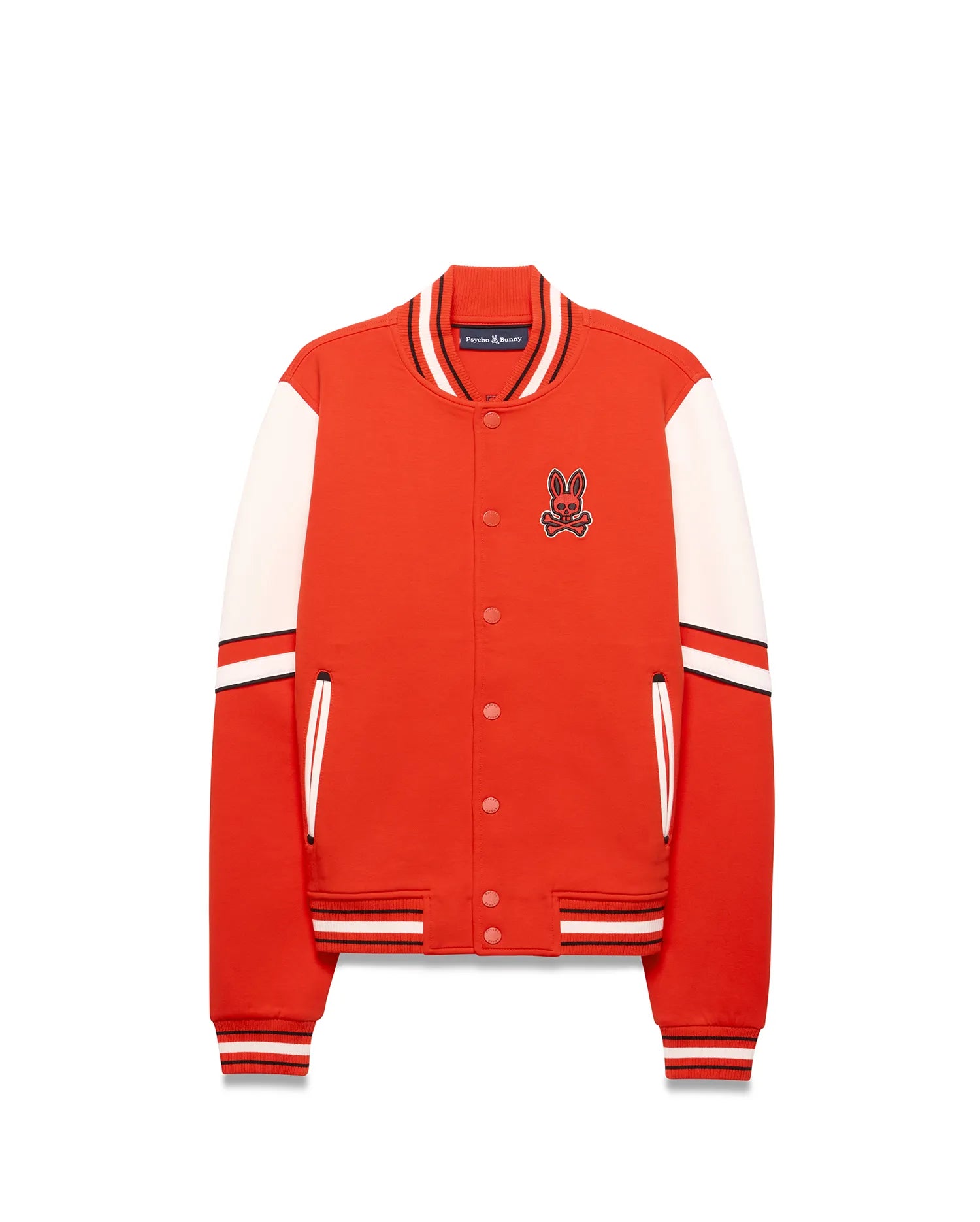 Psycho Bunny Kids Outerwear Joey Varsity Bomber bomber Fiery Red elasticizzato
