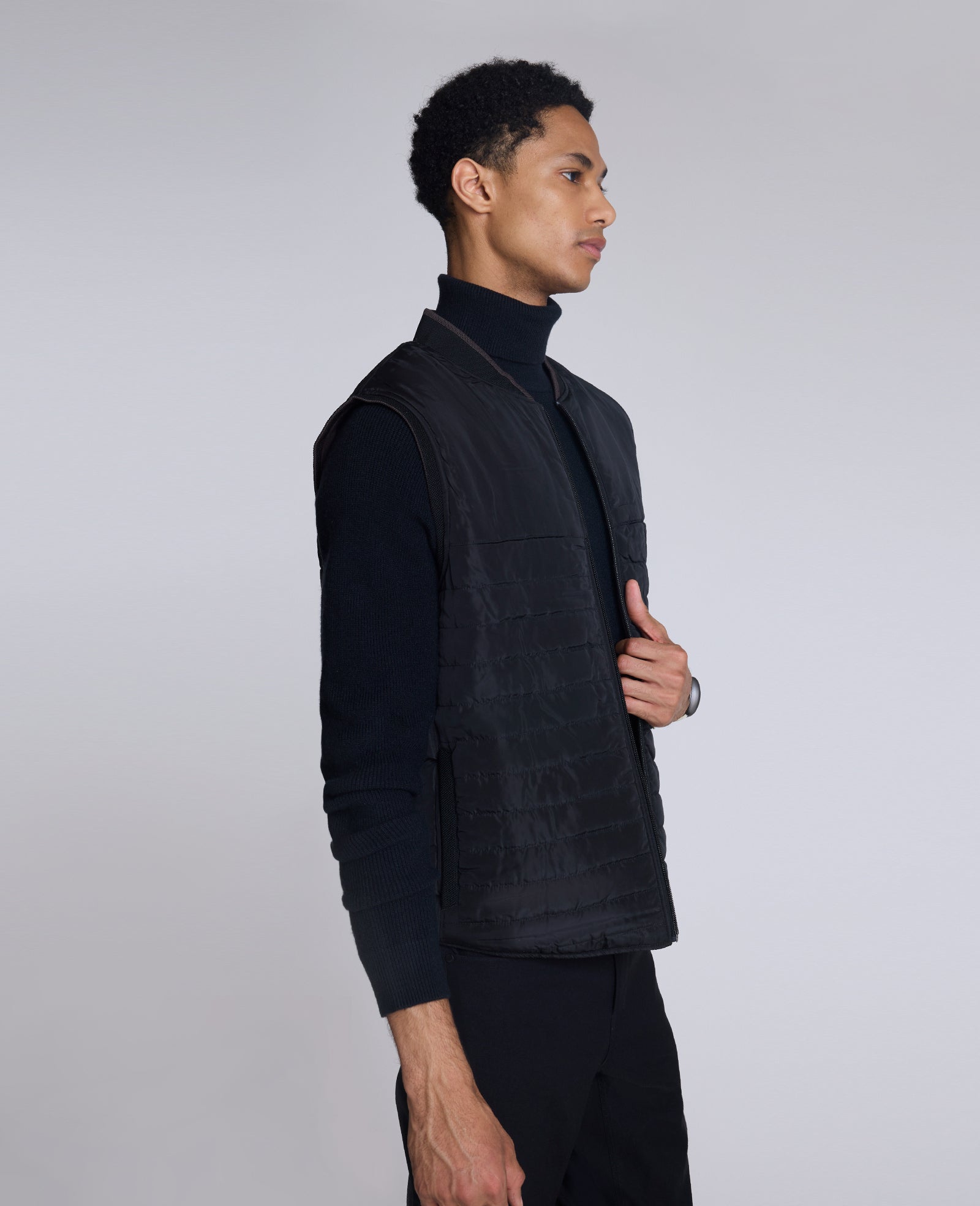 Kenneth Cole Reaction Reversible Vest gilet reversibile nero e marrone idrorepellente