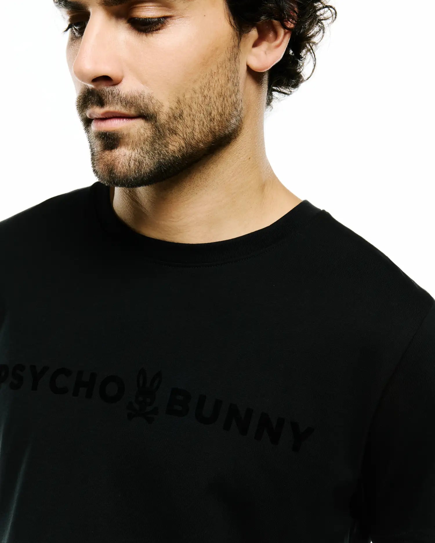 Psycho Bunny Men's Tees Royce Graphic Tee t-shirt nera cotone Pima