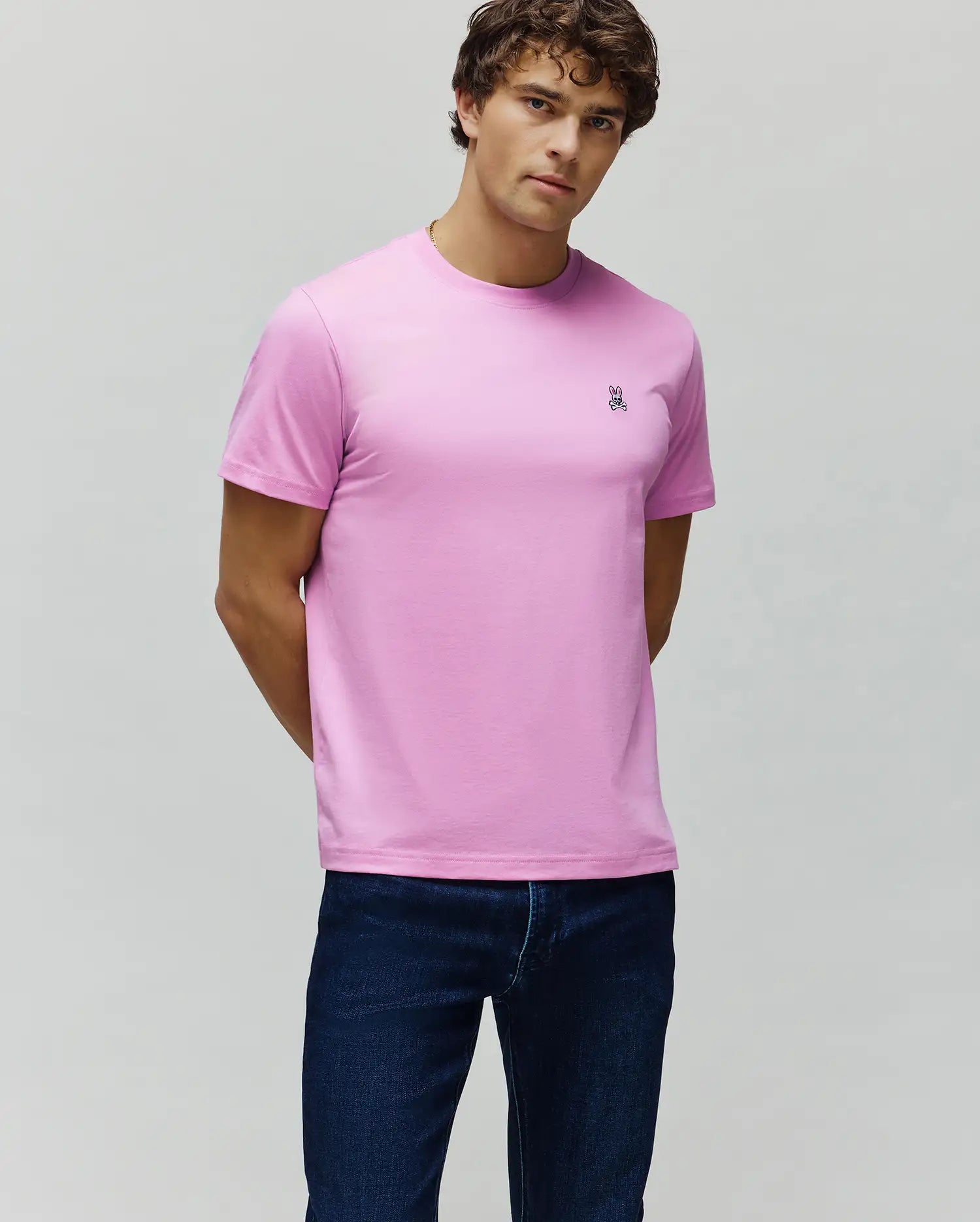 Psycho Bunny Men's Tees Classic Crew Neck Tee B6U014F200 maglietta orchid cotone Pima