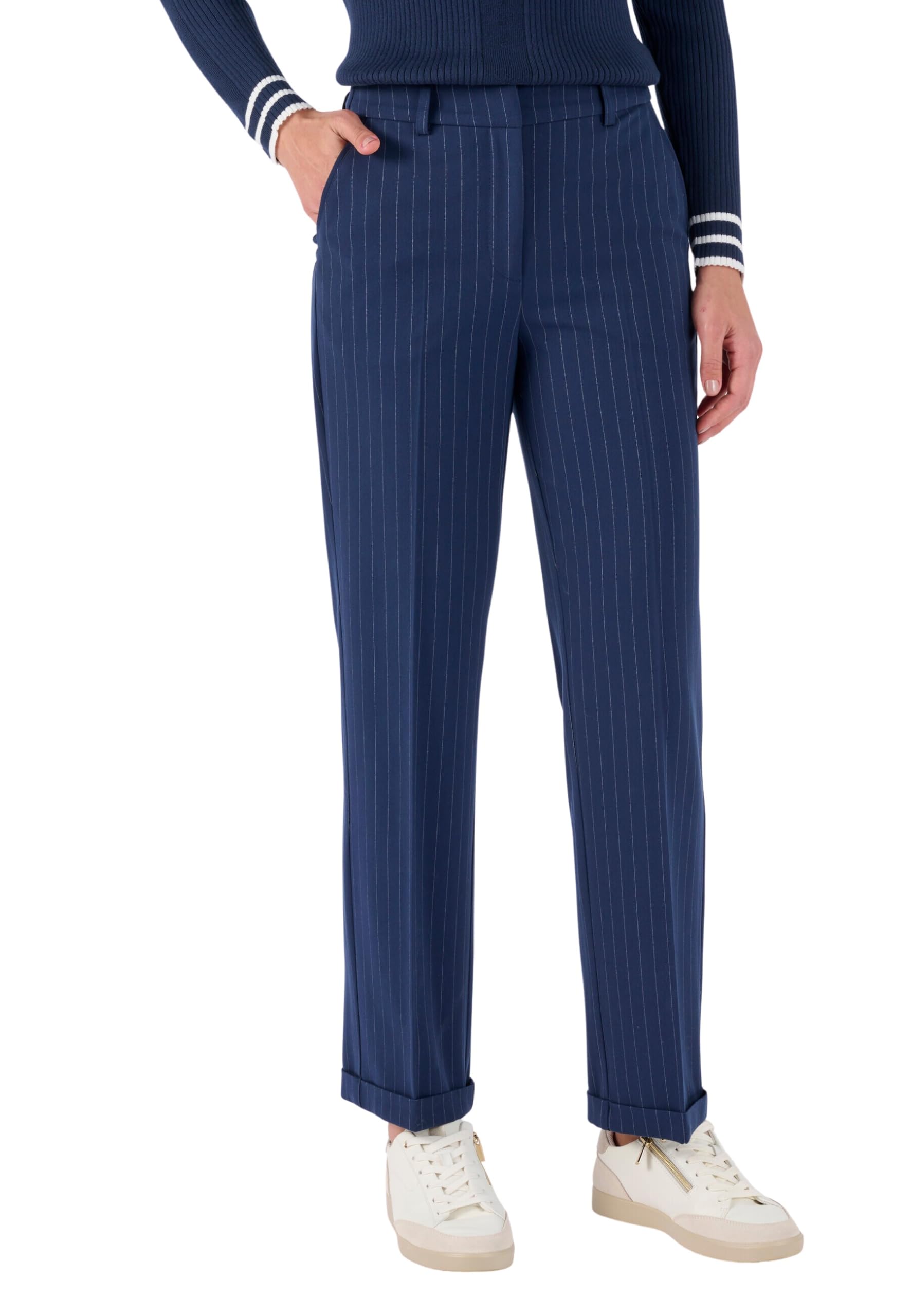 Damart Prêt-à-porter Pantaloni 7/8 Bi-Stretch donna blu marino gamba dritta