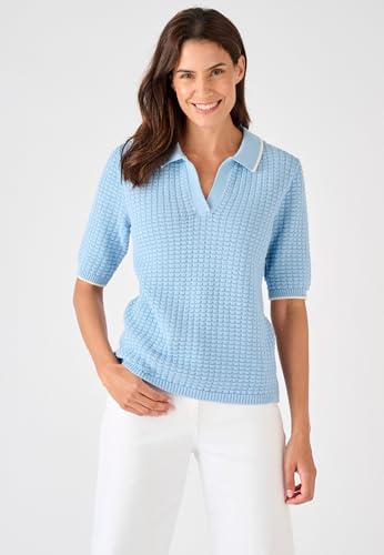Damart Prêt-à-porter Maglione Collo a Polo Maglia goffrata maglione in cotone