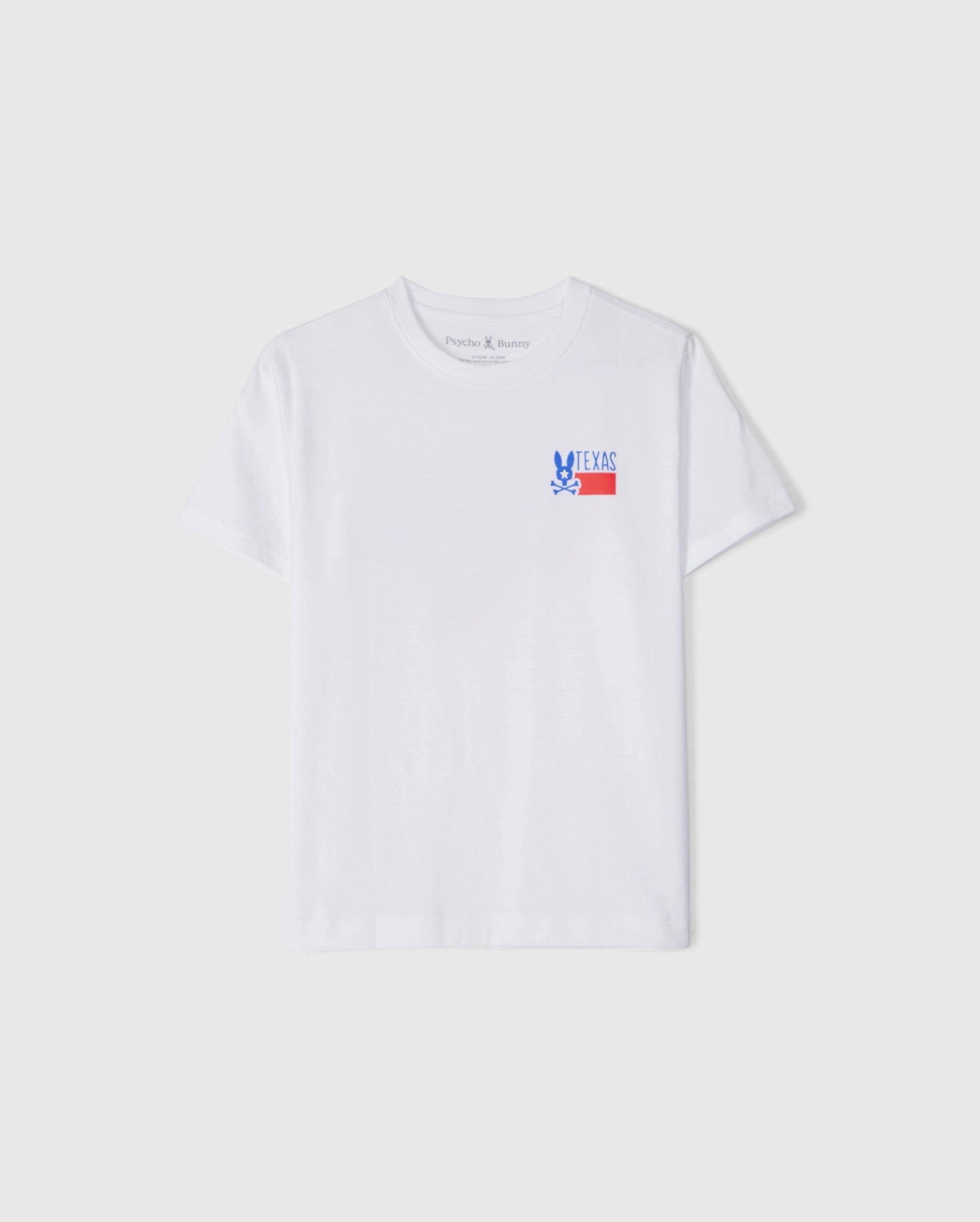 Psycho Bunny Kids Tees Texas City Tee maglietta 100 White in cotone Pima