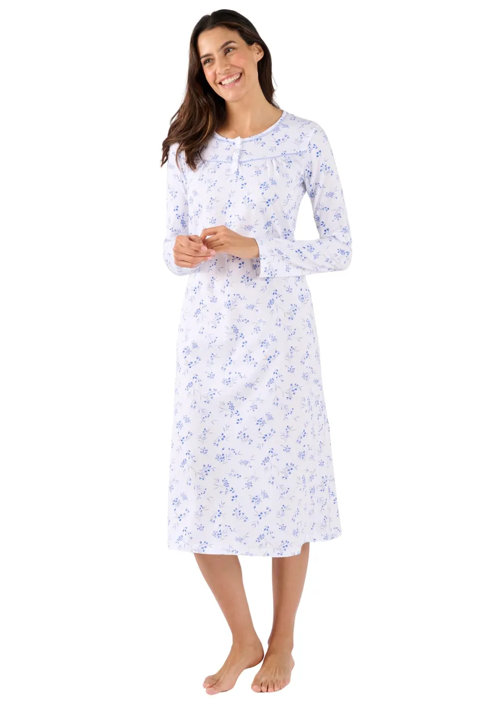 Damart Homewear Camicia da Notte Maglia Puro Cotone Jersey donna