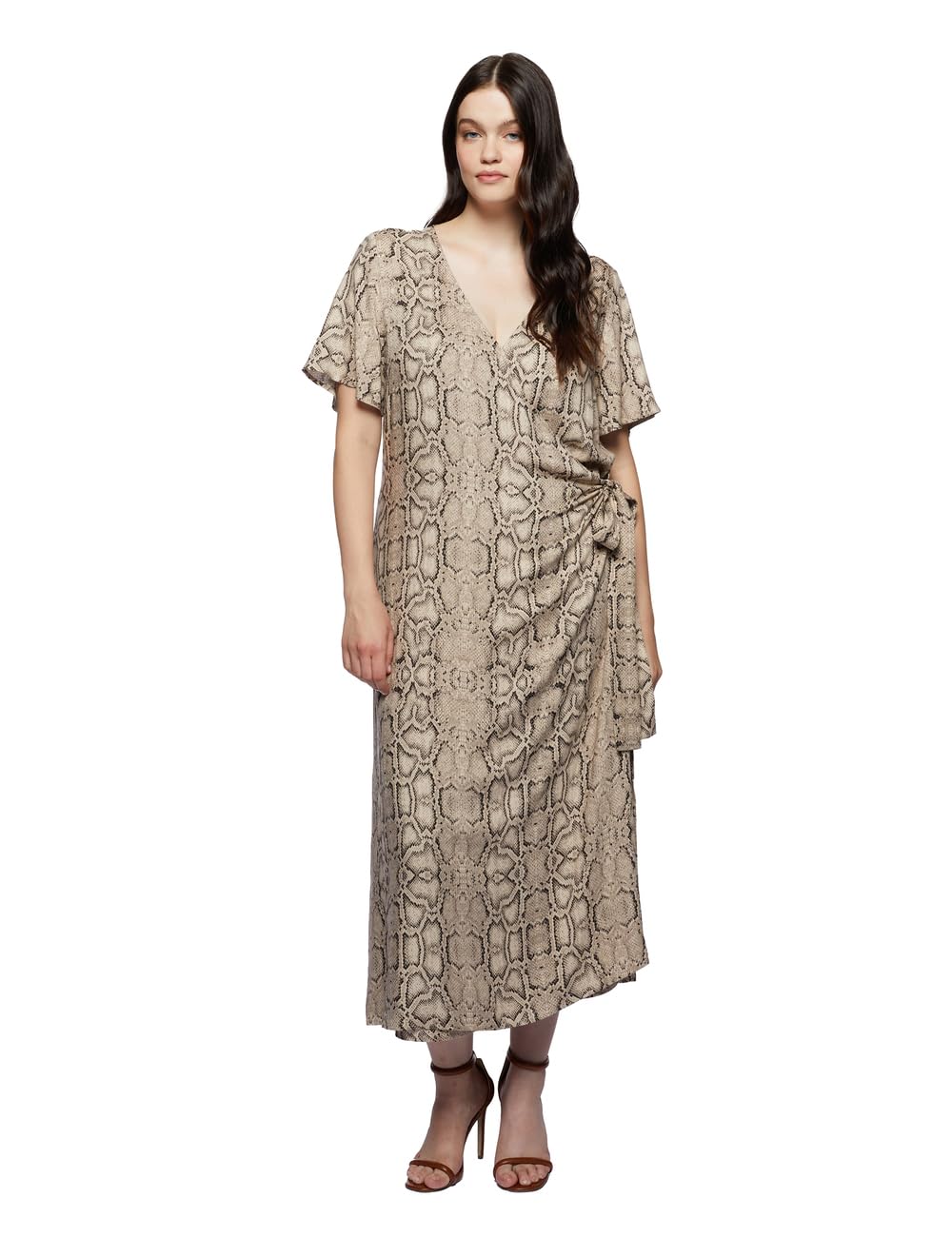 Fiorella Rubino Vestito Lungo Animalier vestito taglia 50 Plus lurex