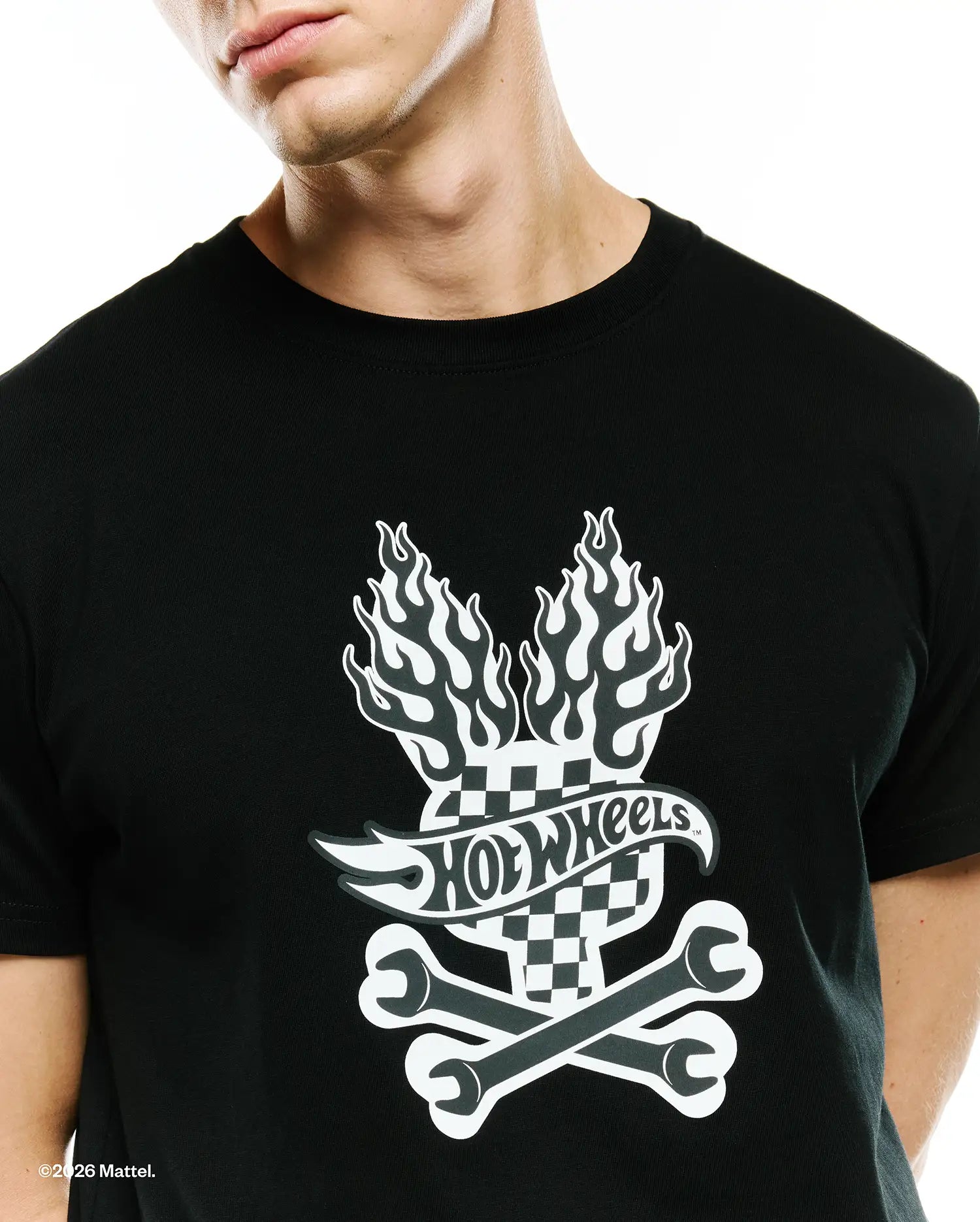 Psycho Bunny Men's Tees Hot Wheels t-shirt nera cotone Pima