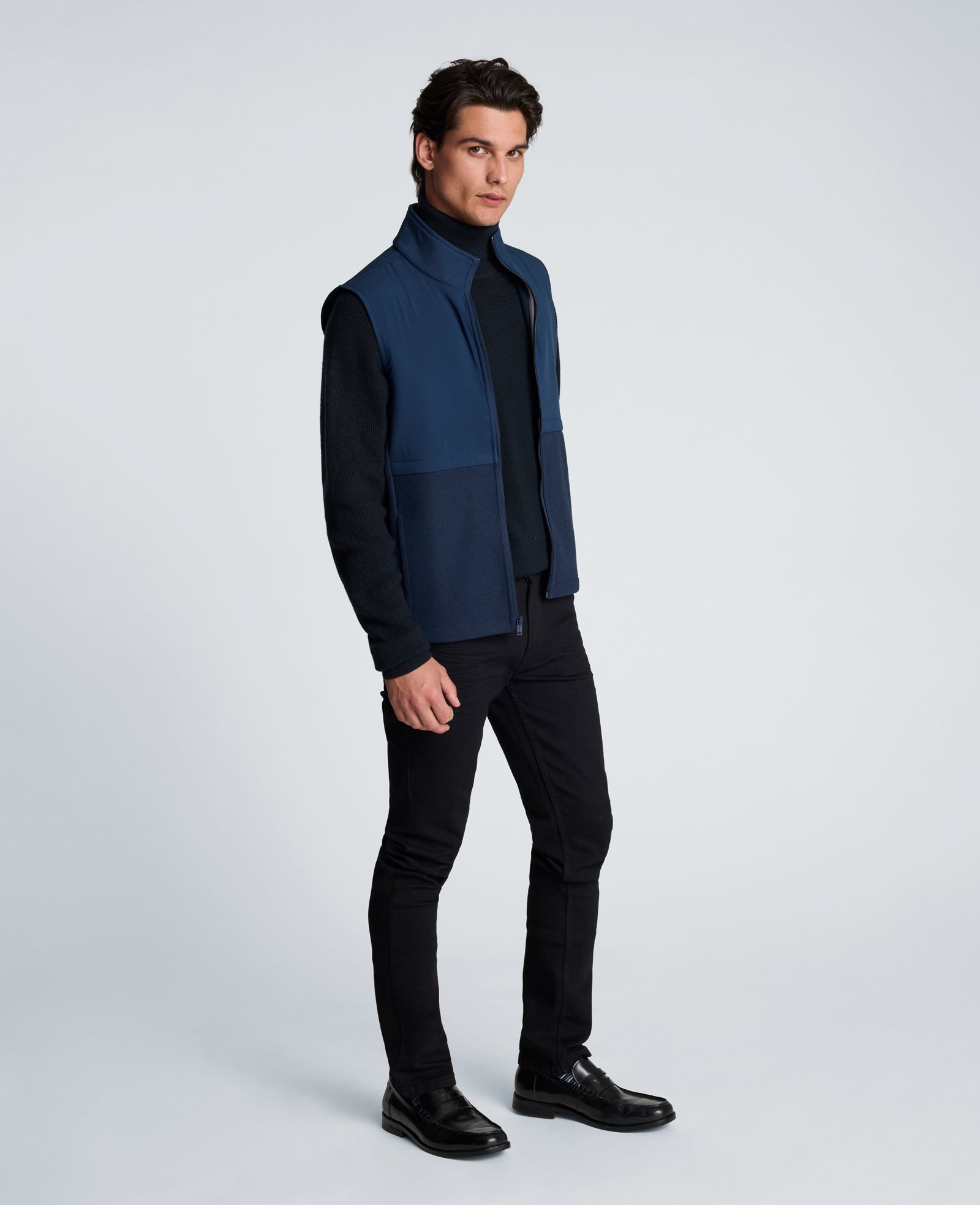 Kenneth Cole Reaction Clothing Blocked Vest gilet blu navy imbottito