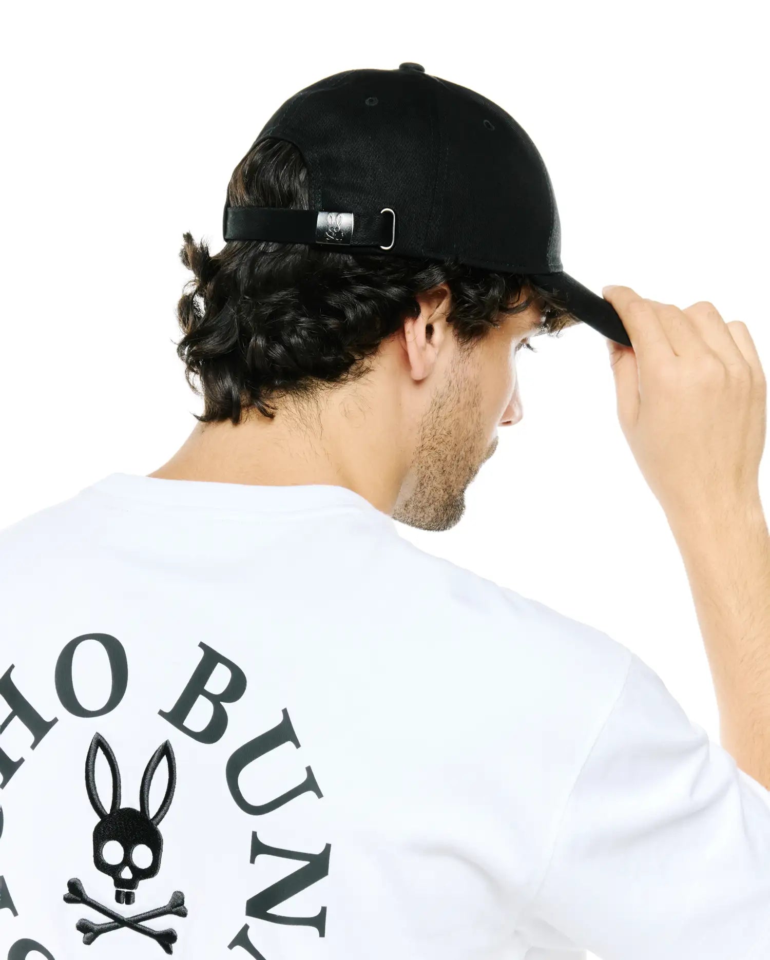 Psycho Bunny Accessories Alfie Baseball Cap cappellino nero in cotone