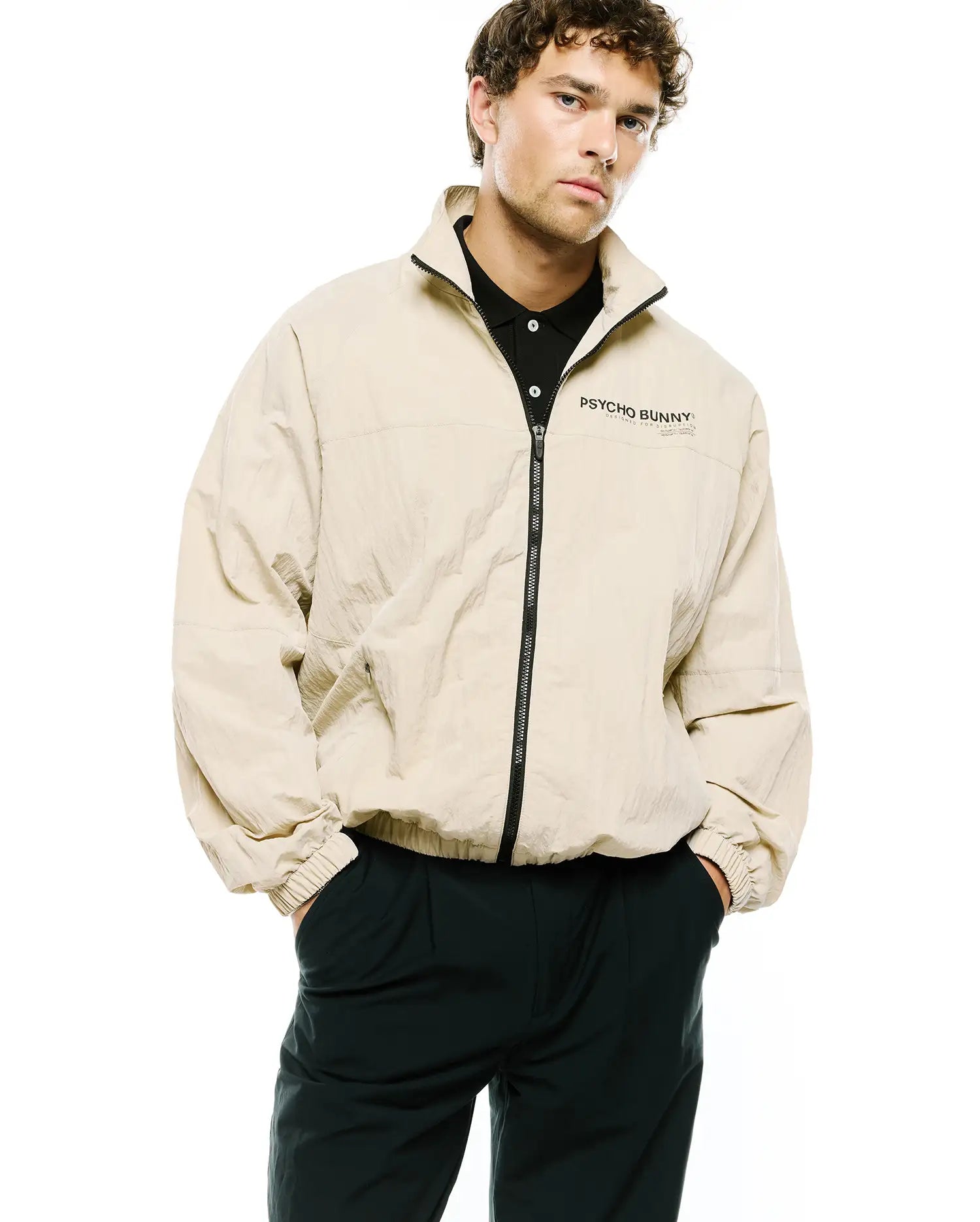 Psycho Bunny Jackets MEN'S ALDER NYLON JACKET - MT0500243 giacca beige in nylon leggera