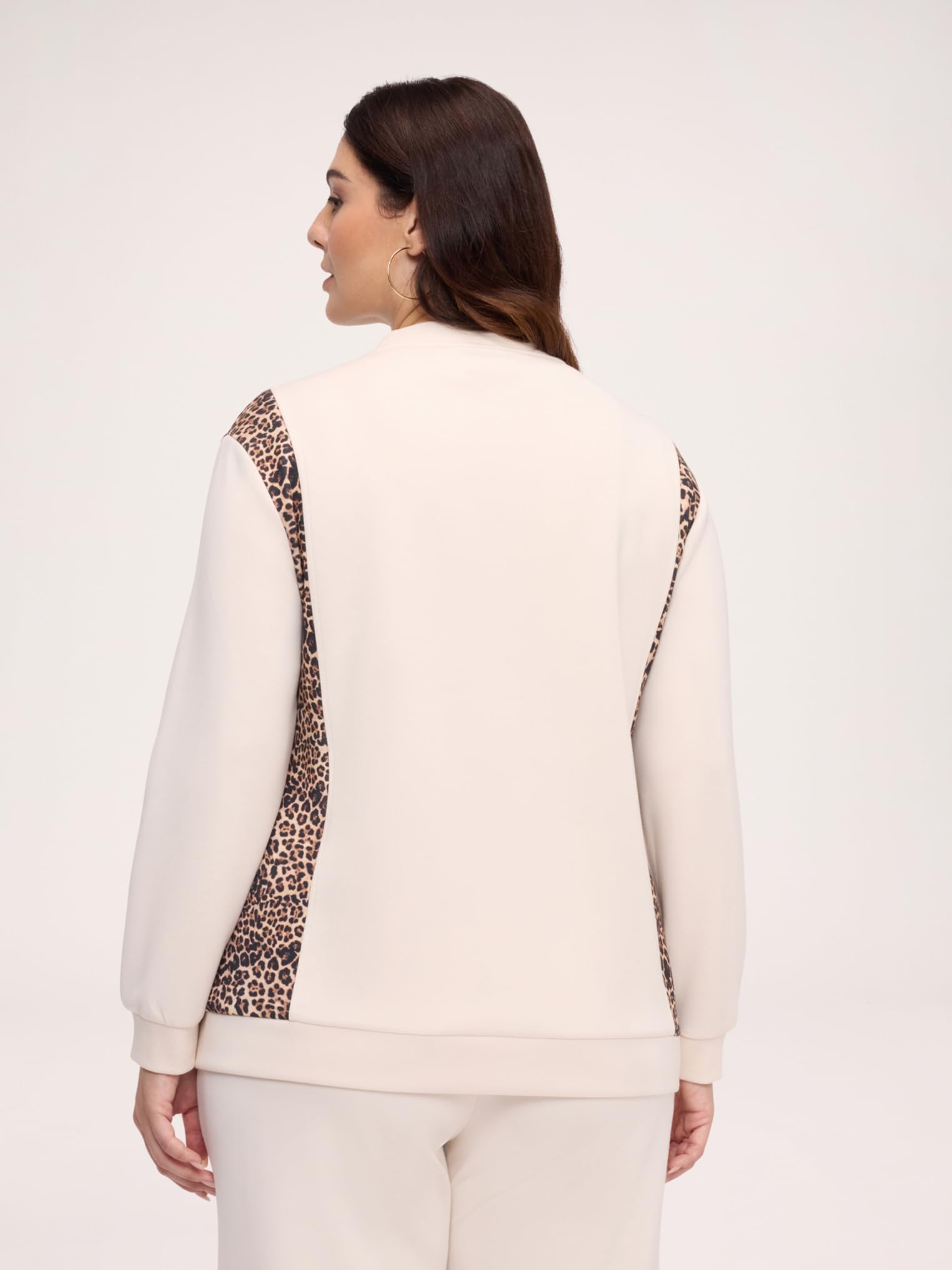 Fiorella Rubino Maglie e felpe Felpa aperta con inserti animalier M Plus