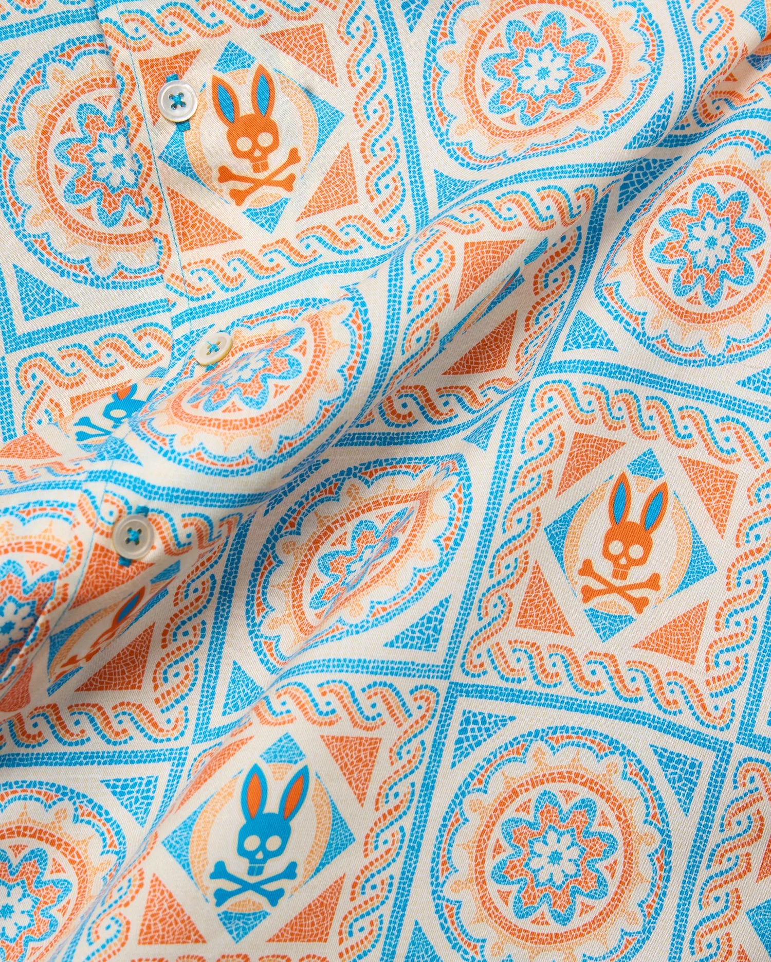 Psycho Bunny Men's Shirts Frank Tencel Shirt MT0300141 camicia blu regular fit