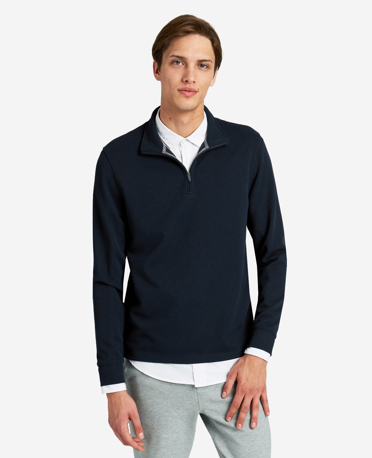 Kenneth Cole Reaction Clothing Kenneth Cole Sport Quarter-Zip Knit Pullover pullover blu navy S traspirante