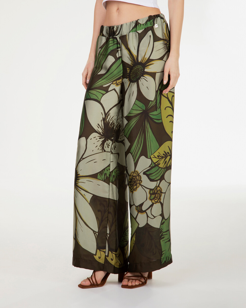 Markup Donna Jeans & Pantaloni Pantapalazzo in raso stampa fiori