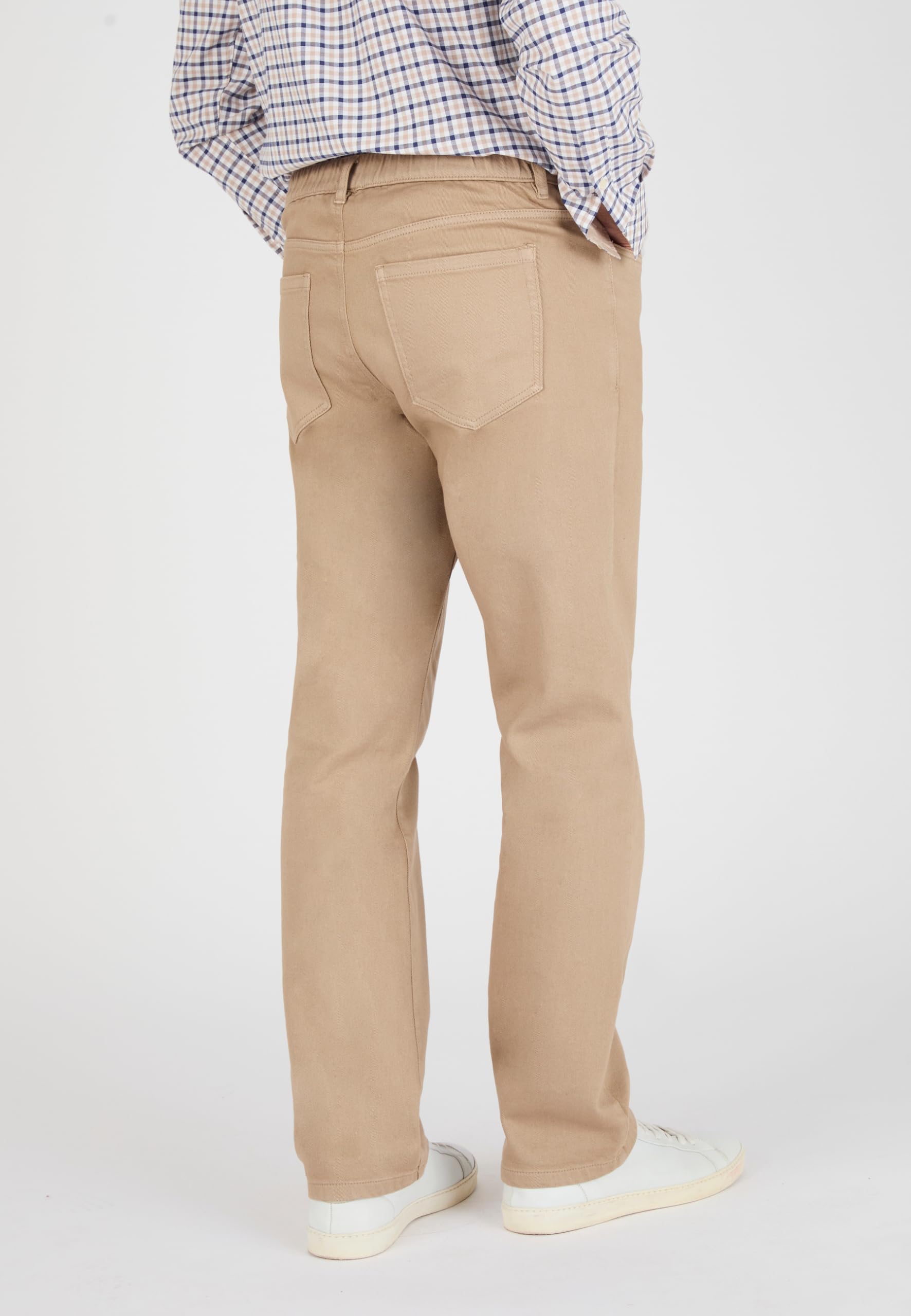 Damart Prêt-à-porter Pantaloni 5 Tasche da uomo dritta 46 Marrone Beige cotone