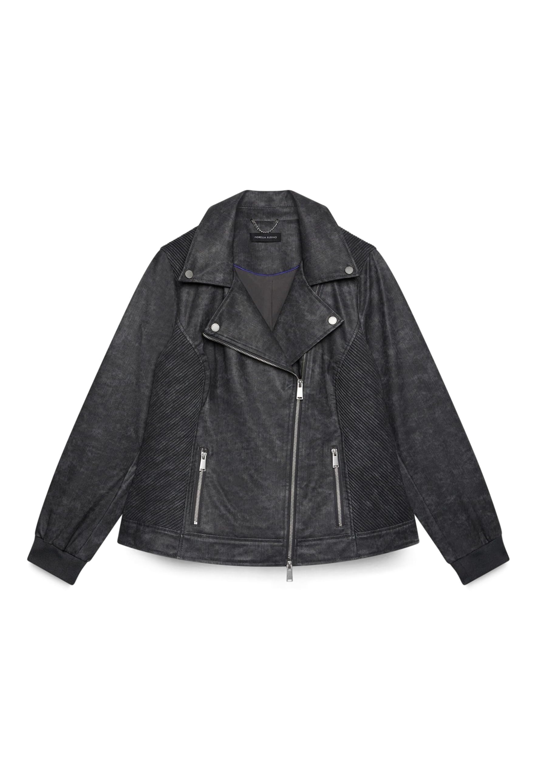 Fiorella Rubino Giacche biker Giacca biker con polsini in maglia elasticizzata giacca 54 Plus