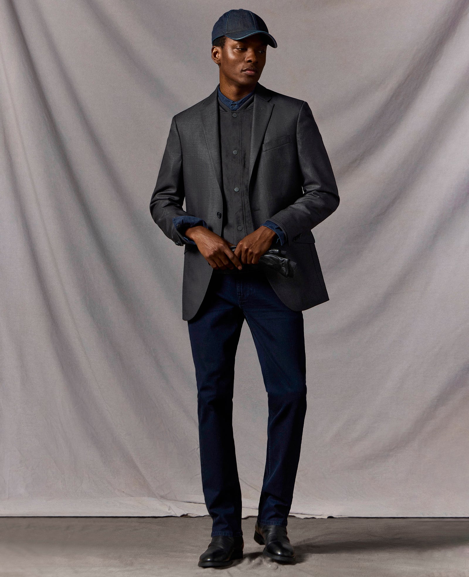 Kenneth Cole Reaction Ready Flex Suit Separate Jacket giacca da abito grigio gunmetal slim fit