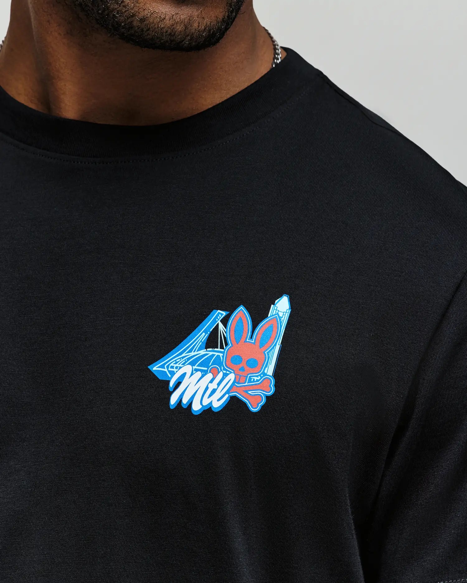 Psycho Bunny Men's Tees MENS MONTREAL TEE t-shirt nera 2/XXS-9/XXXL cotone Pima