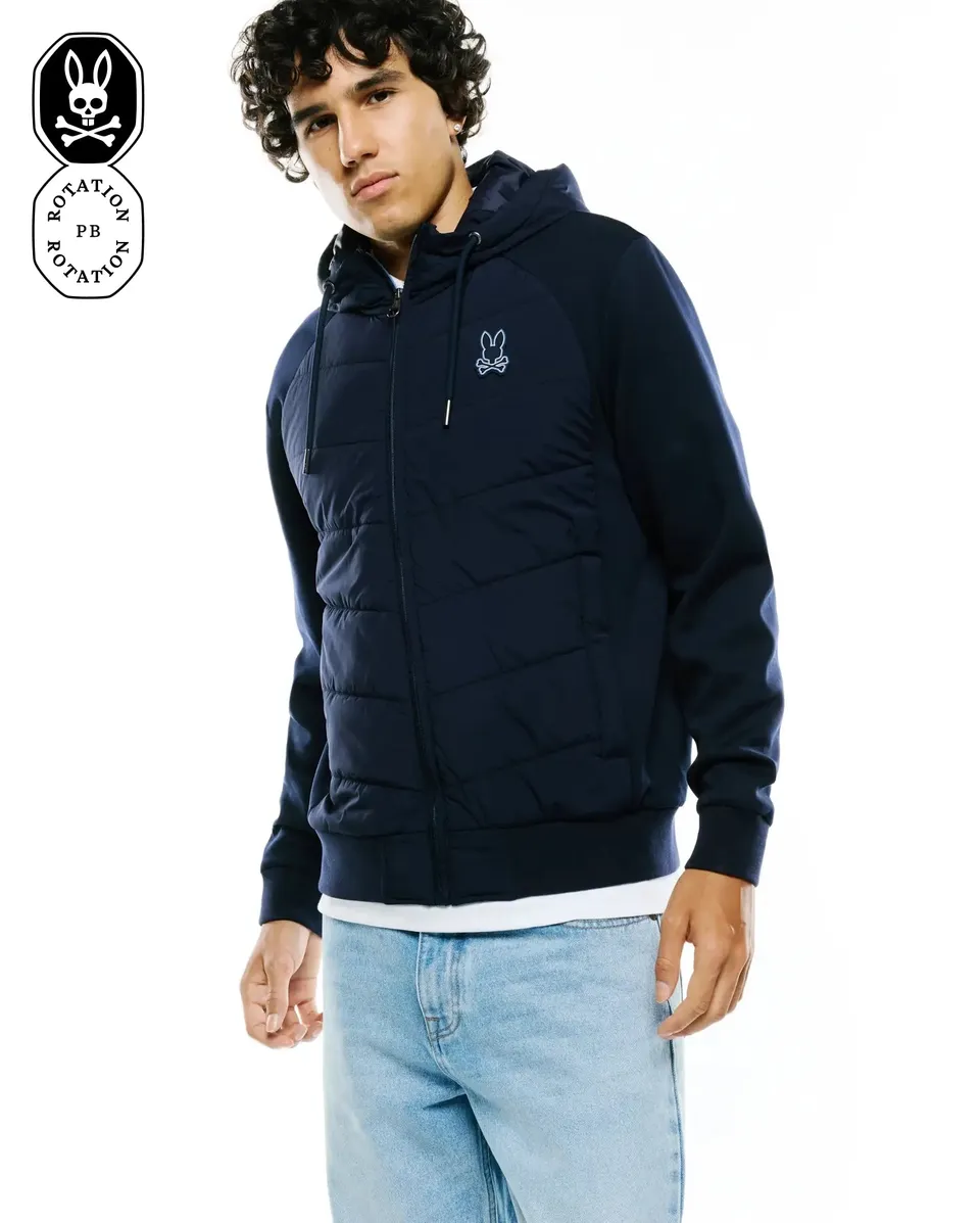 Psycho Bunny Jackets Gordley giacca blu con cappuccio regular