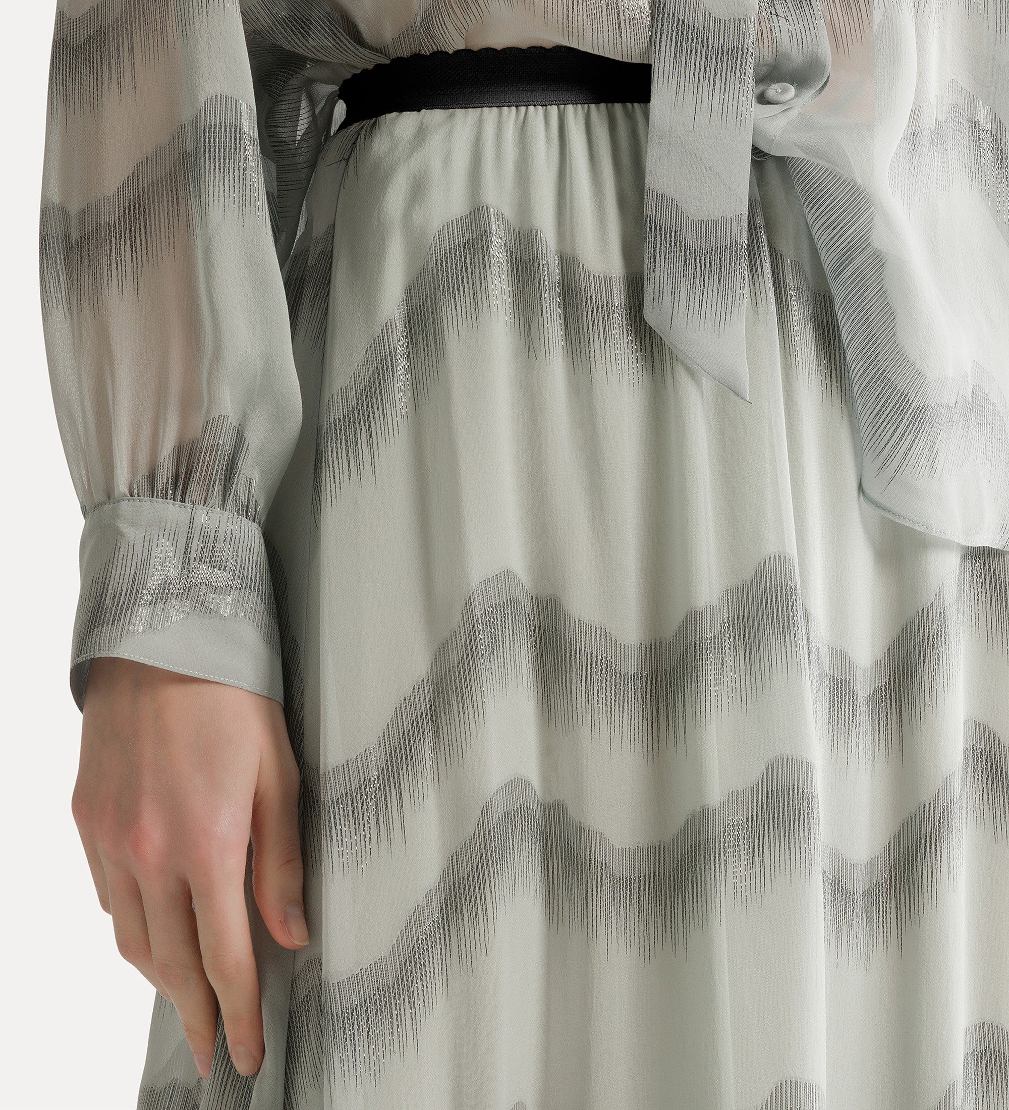 Forte Nuages d'Argent gonna lunga in chiffon di seta quarzo