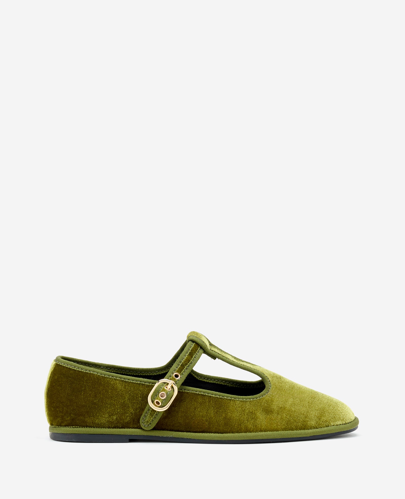 Kenneth Cole Reaction Shoes Verona Velvet T-Strap Mary Jane Flat ballerine verde velluto