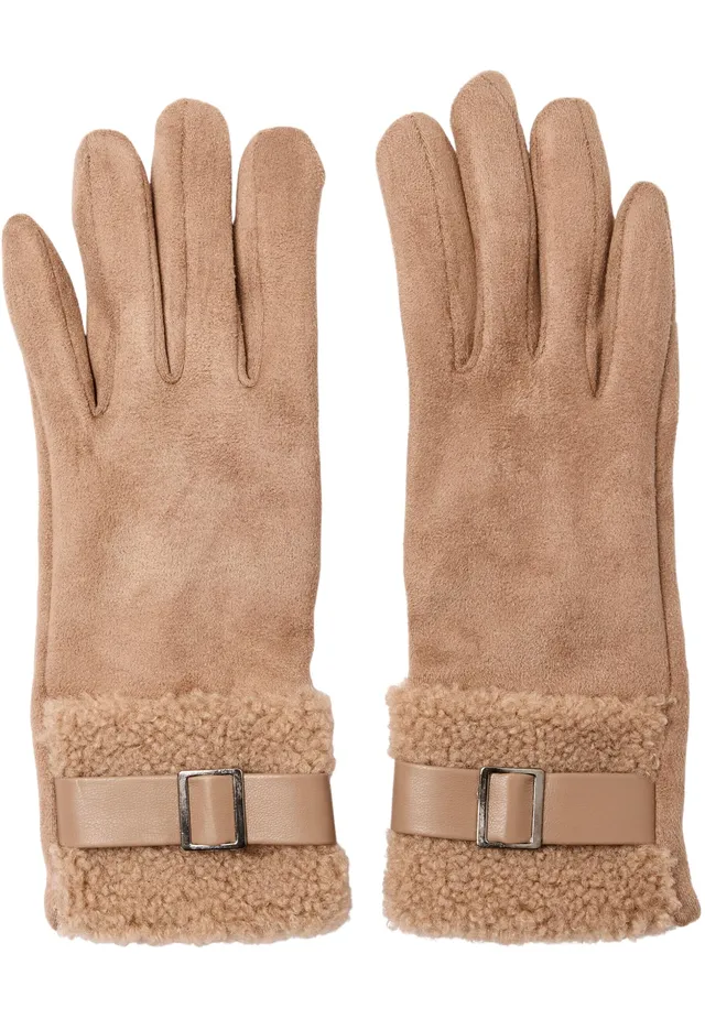 Damart Accessori guanti donna effetto scamosciato con polsino caldo