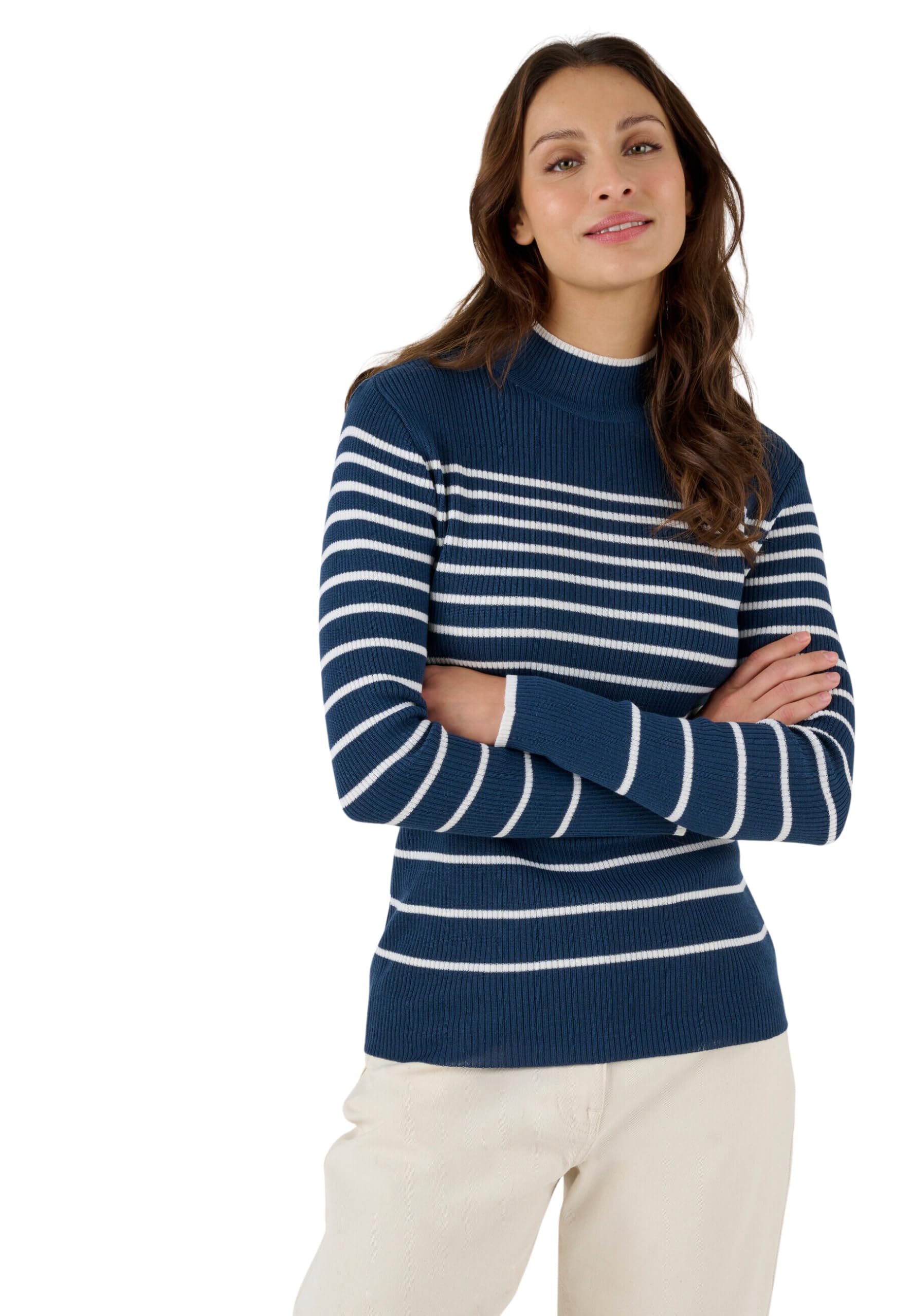 Damart Prêt-à-porter Maglione collo alto 38-40 avorio in lana merino