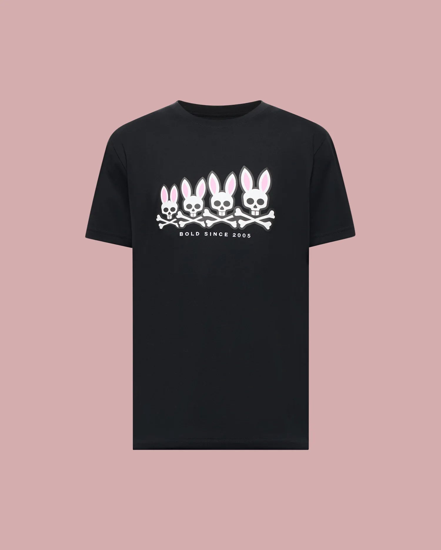 Psycho Bunny Men's Tees Archive Gradient Bunny Graphic Tee t-shirt nera cotone Pima