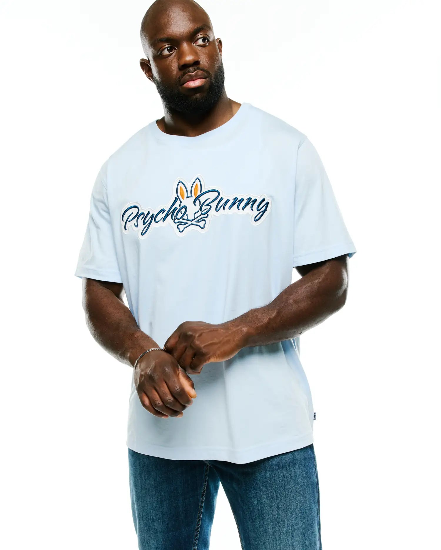 Psycho Bunny Big & Tall Jaydon Graphic Tee t-shirt Skyway in cotone Pima