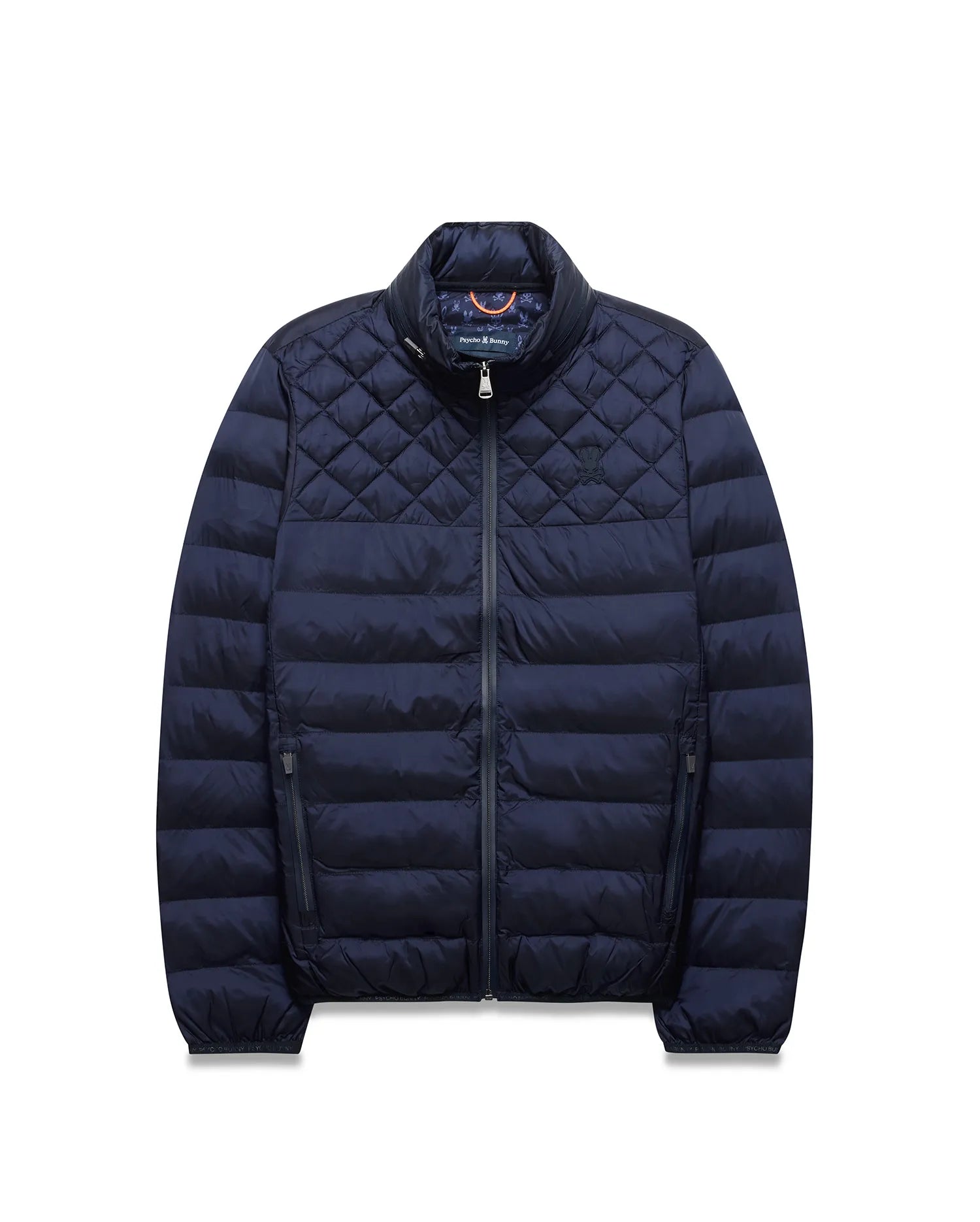Psycho Bunny Jackets Emerik Hooded Puffer Jacket giacca blu in nylon