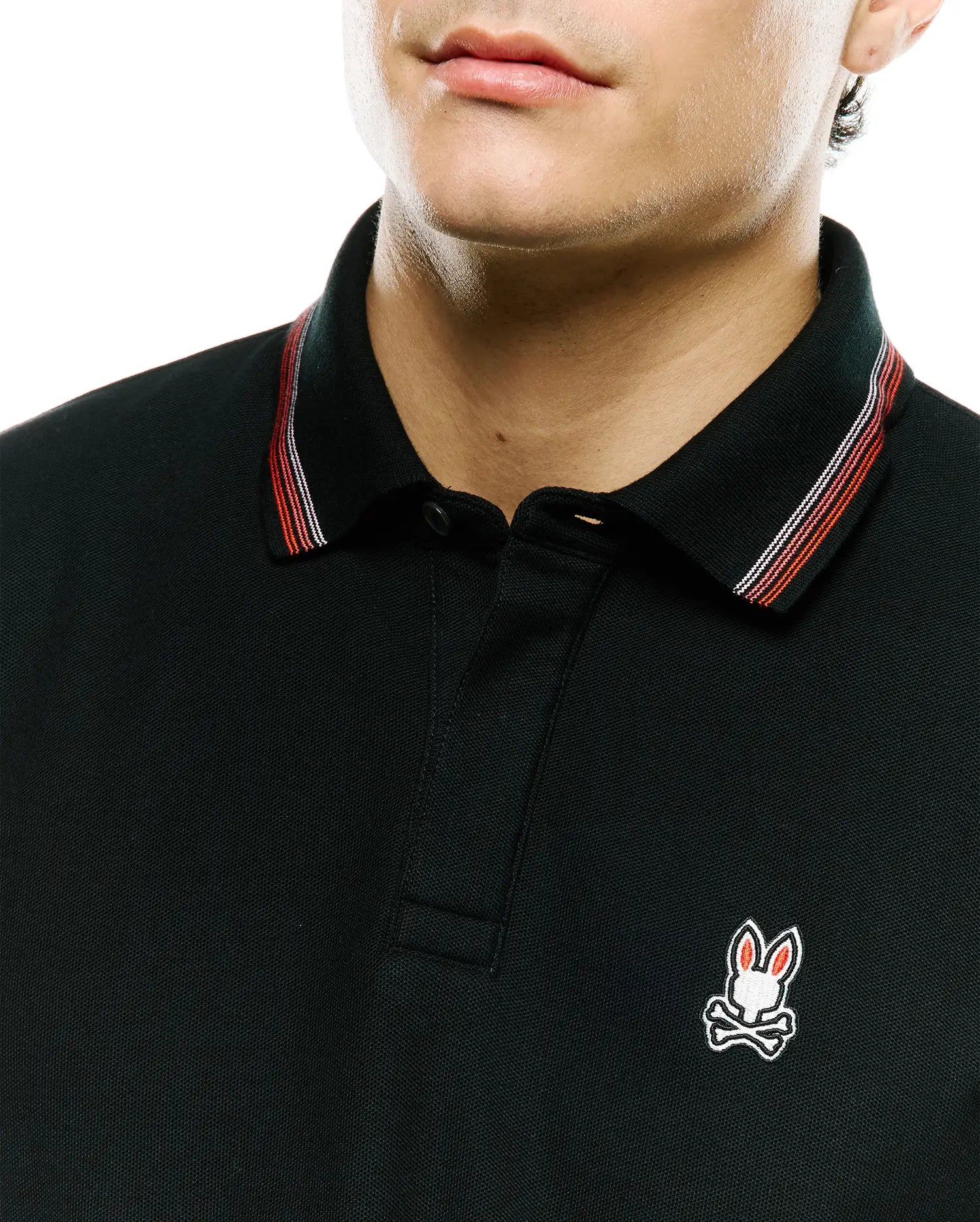 Psycho Bunny Men's Polos Jaydon Pima Piqué Polo polo nera 001 Black