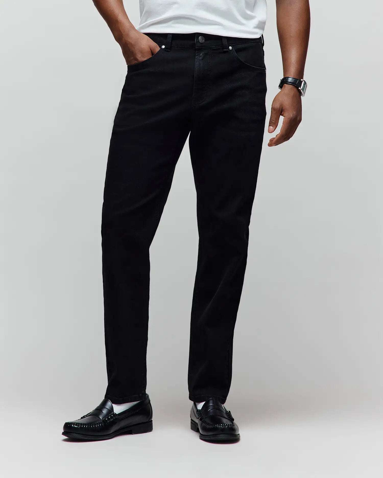 Psycho Bunny Men's Pants Emerson Slim Fit jeans nero 32 elasticizzato