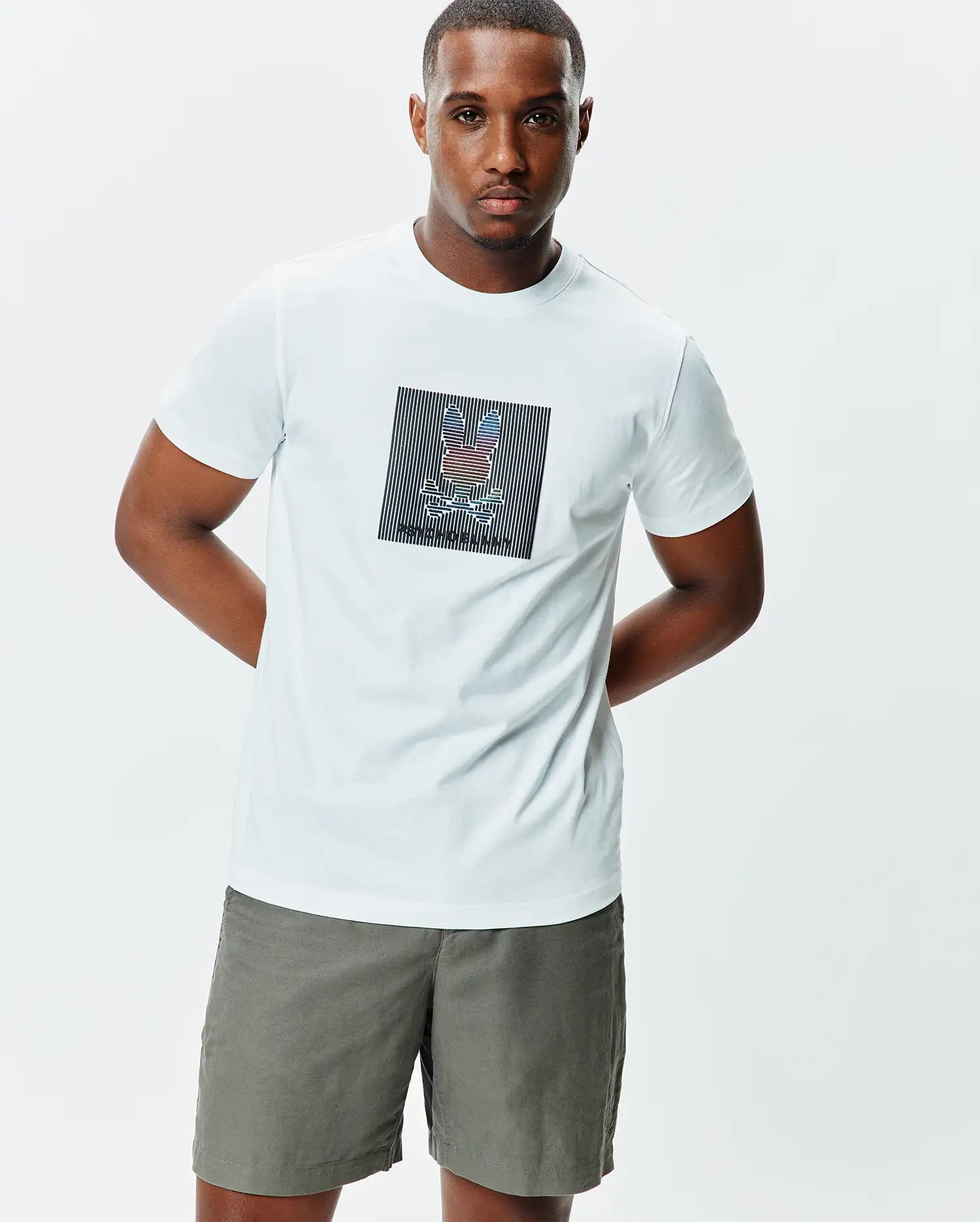 Psycho Bunny Men's Tees Langston Graphic Tee MT0200321 t-shirt bianca